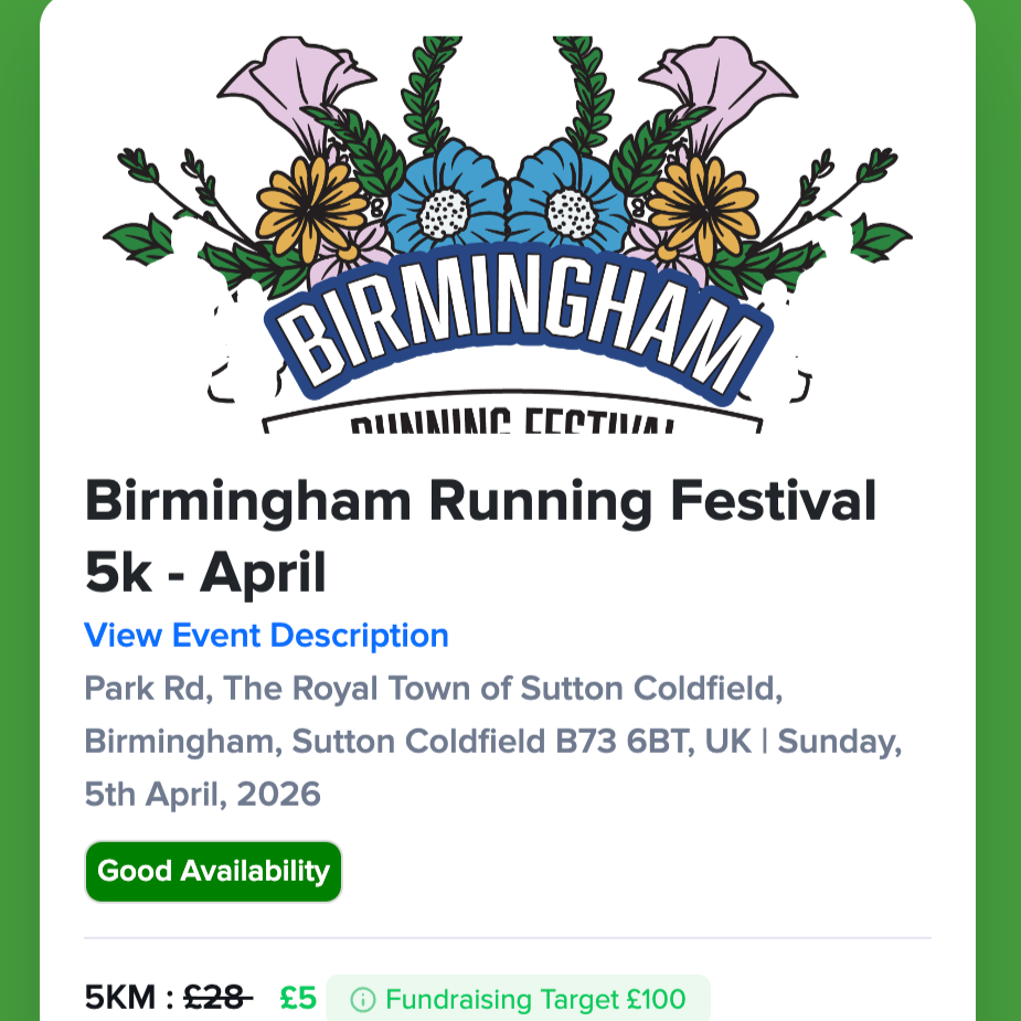 Birmingham Running Festival 5k April 2026