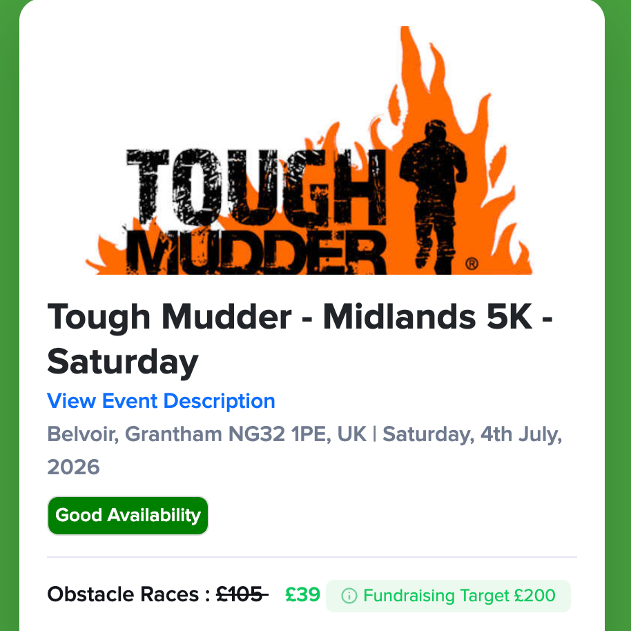 Tough Mudder - Midlands 5k July 2026