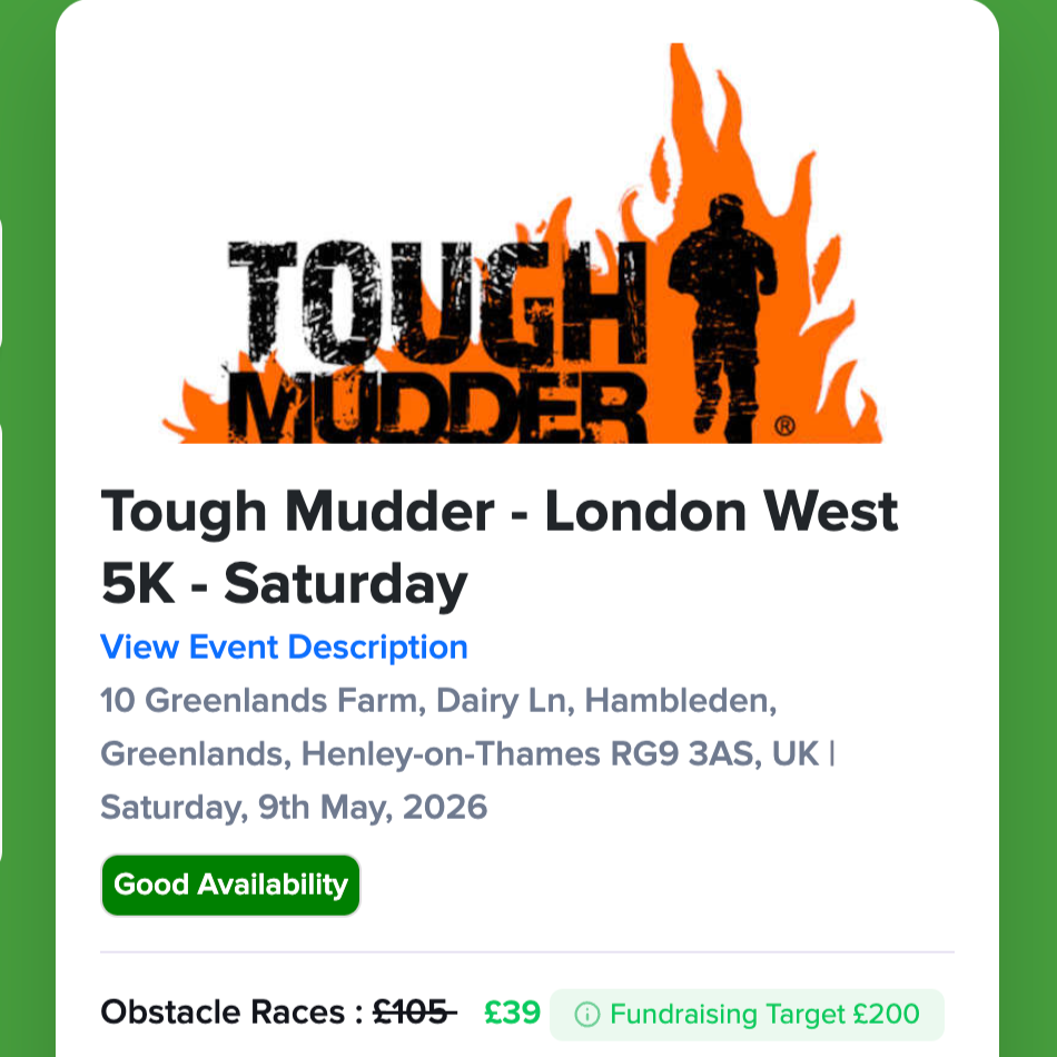 Tough Mudder - London West 5k May 2026