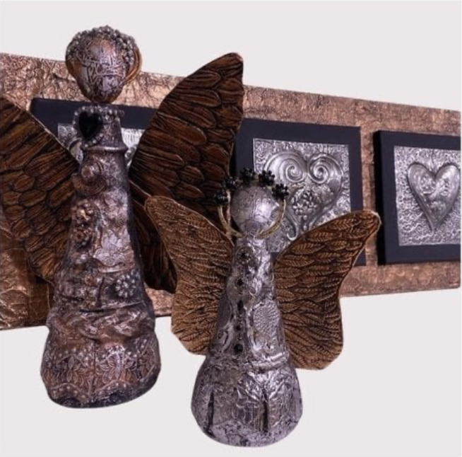 Copper angel and metal tape