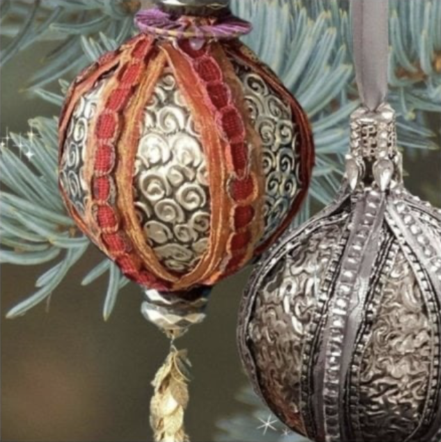 Embossed metal Christmas bauble