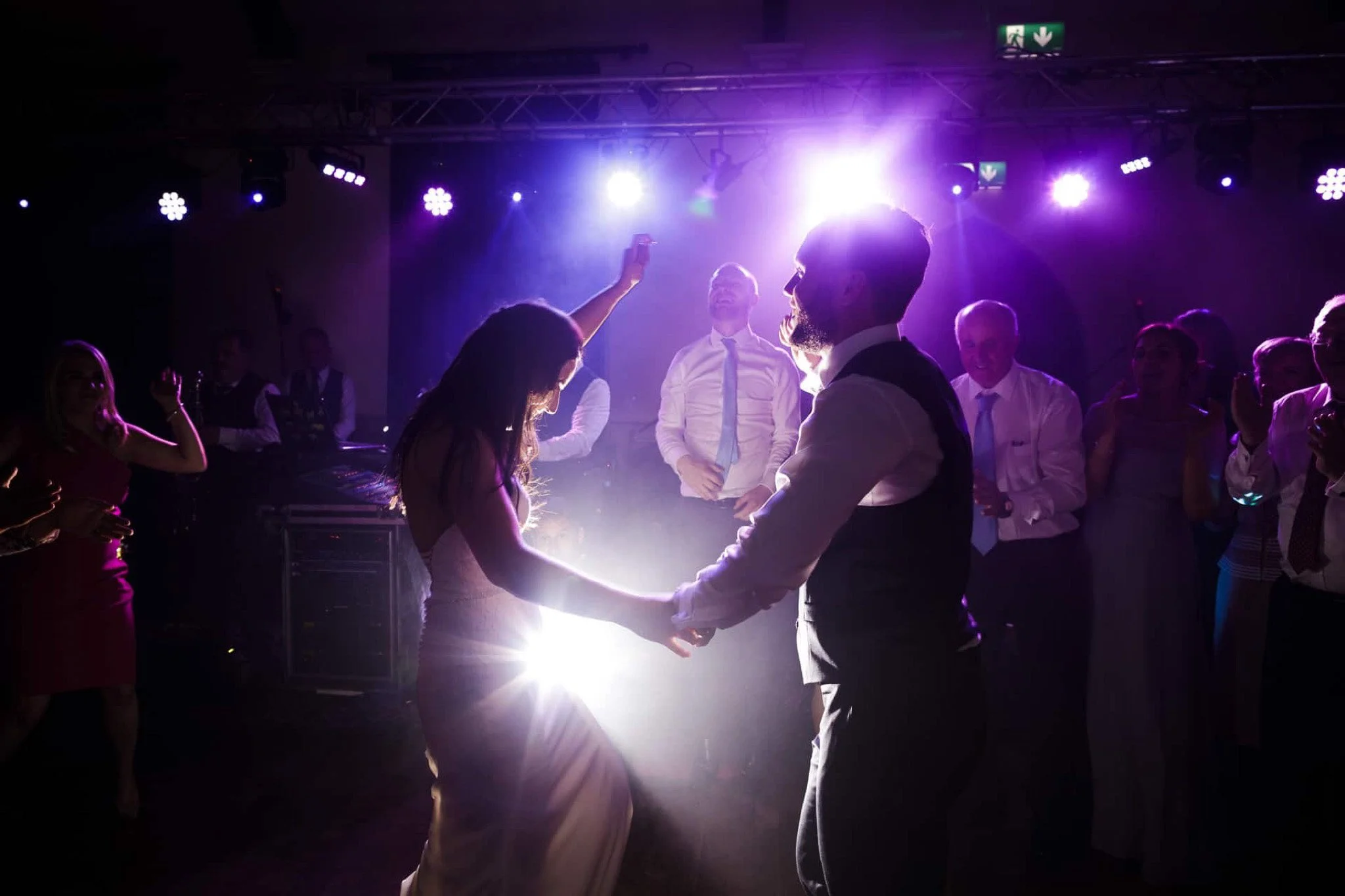 wedding photo of a couple dancing in brooklodge