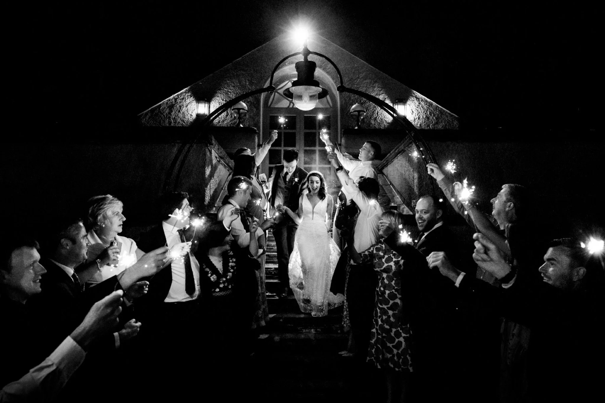 wedding photo of sparklers at a Mount juliet wedding