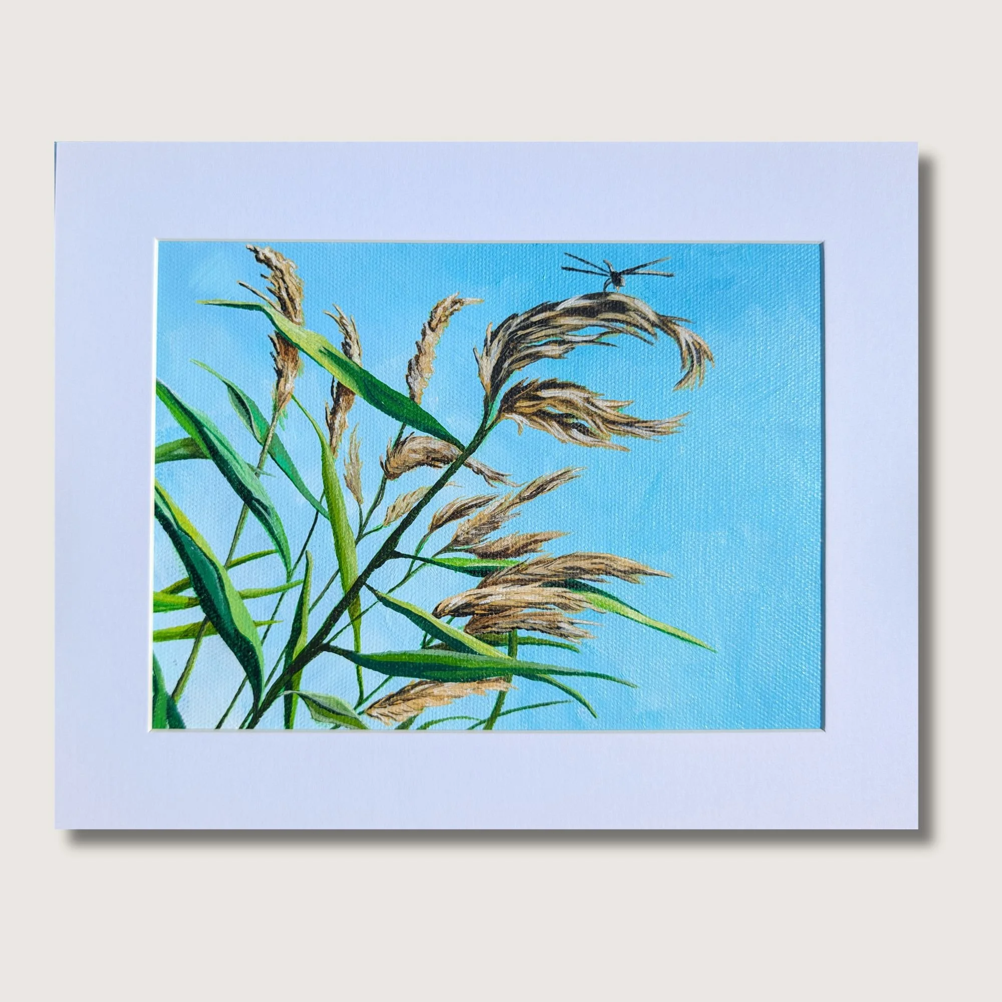 Dragonfly Reeds Painting