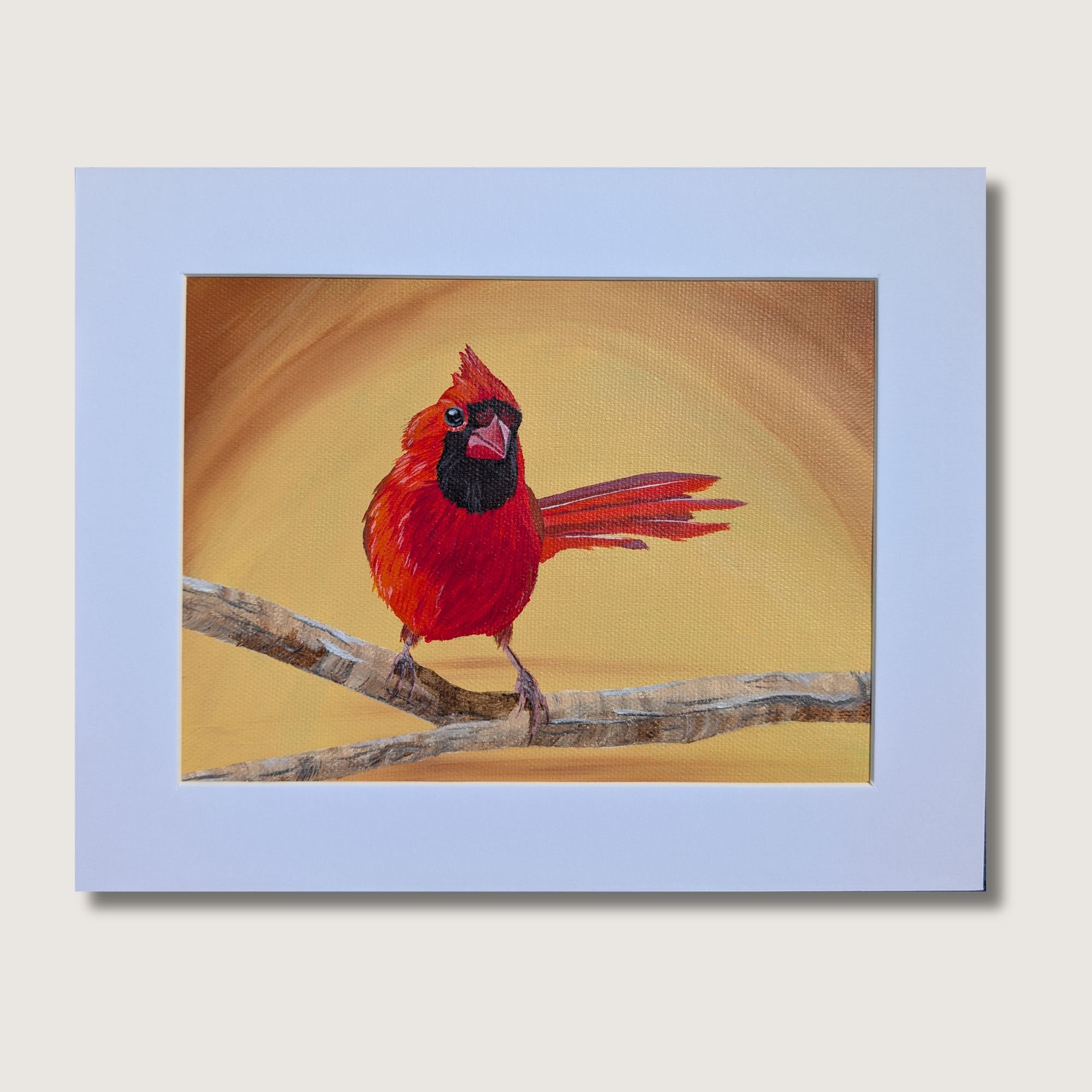Cardinal on a Branch Painting