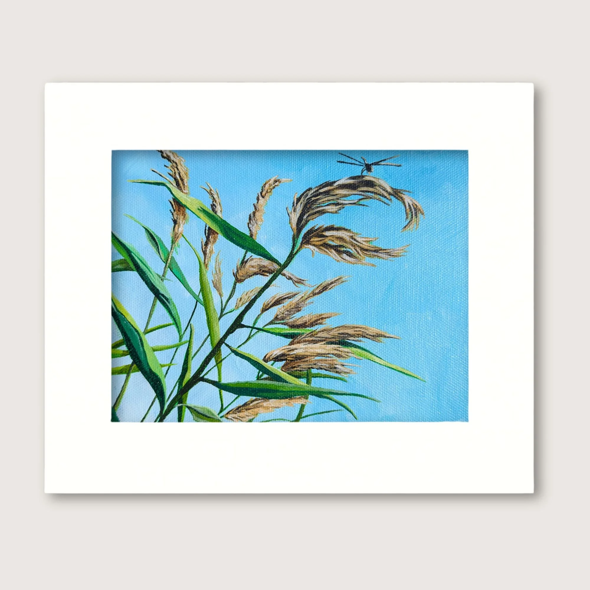 Dragonfly Reeds Painting