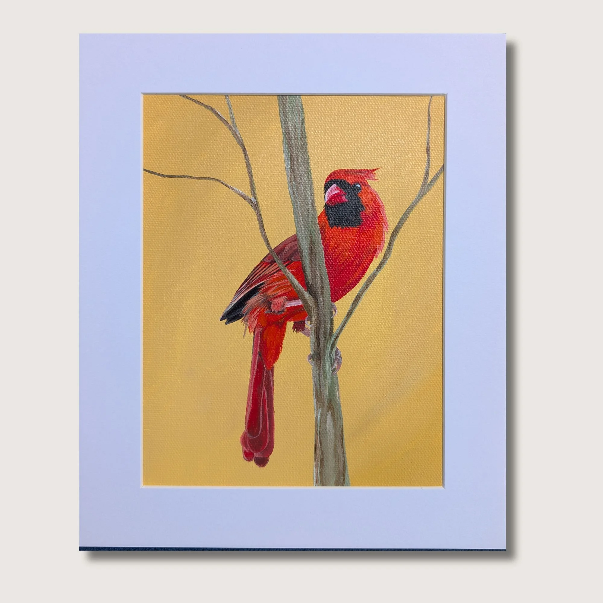Cardinal On A Branch Painting