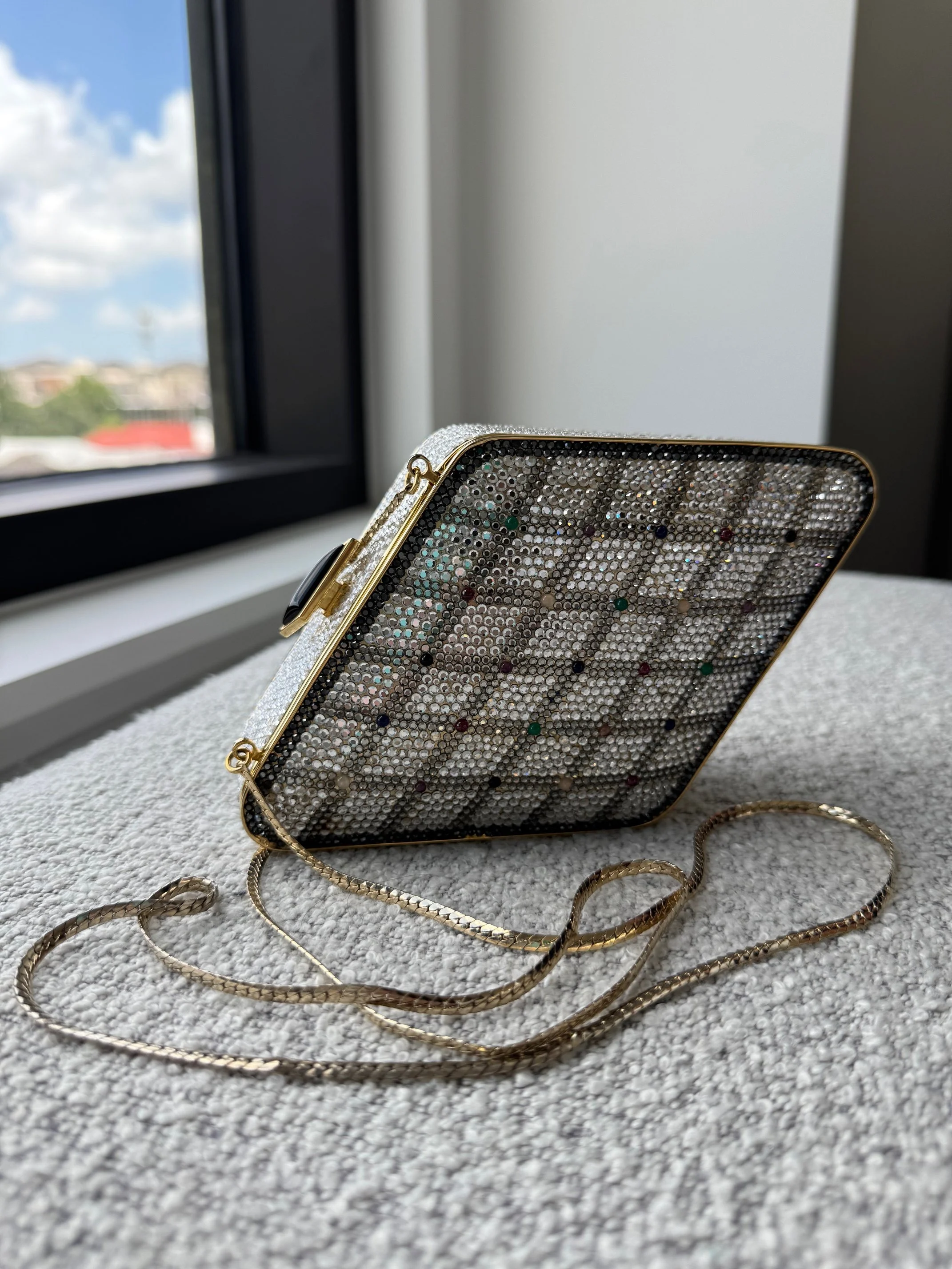 Judith Leiber Crystal Minaudiere Evening Bag