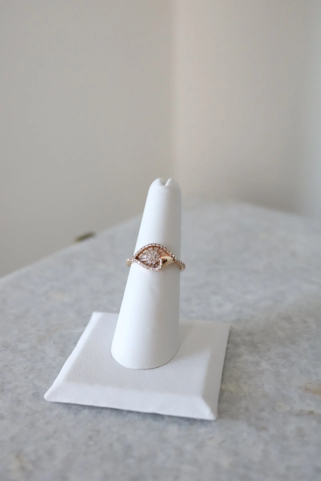 Rose Gold and Diamond Marquis Eye Ring