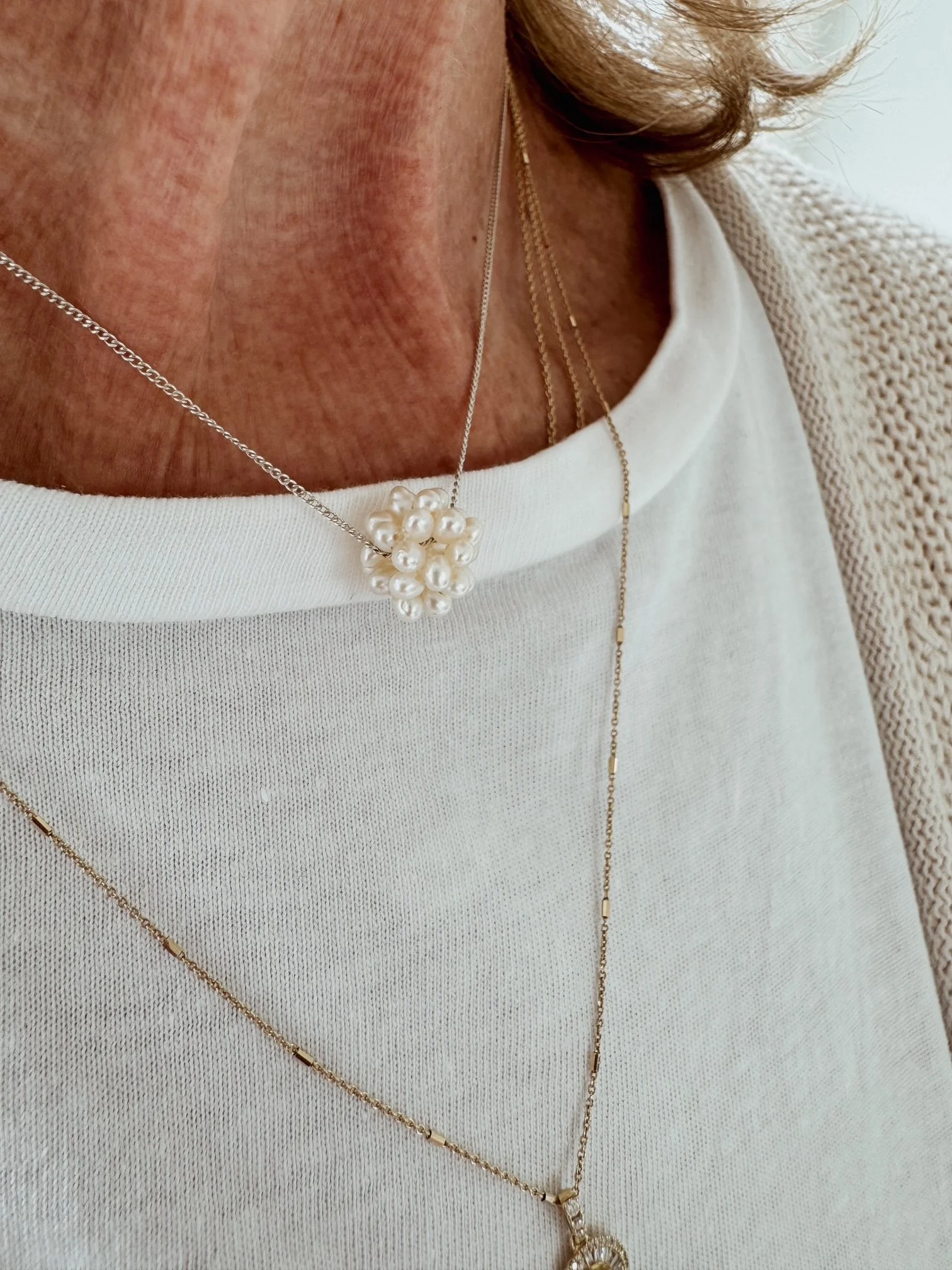 Freshwater Pearl Cluster Necklace