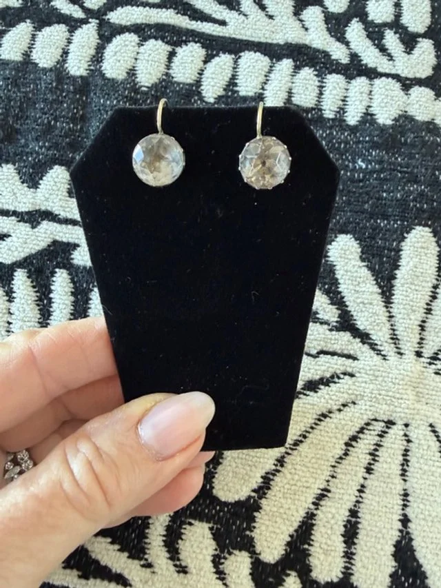 Antique paste wire earrings