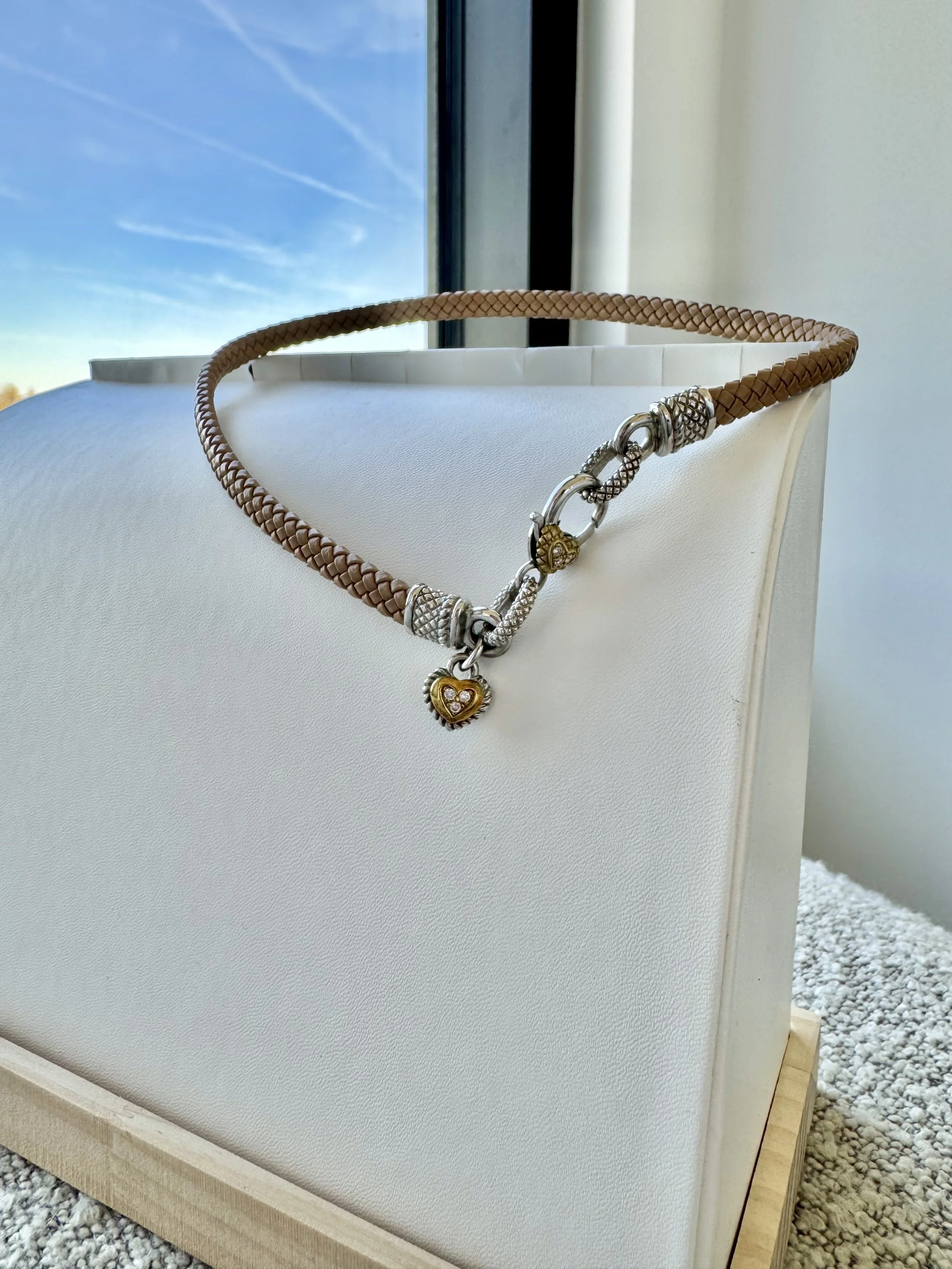 Judith Ripka Leather Woven Necklace