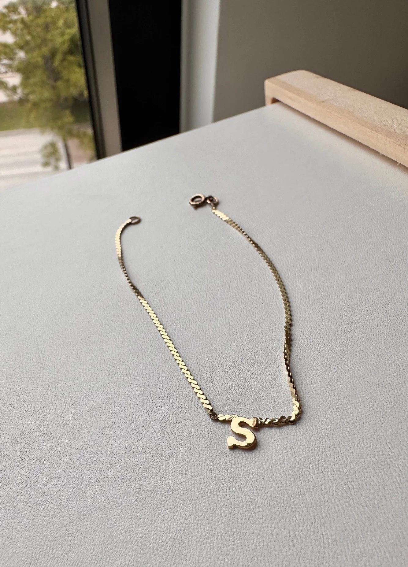 Initial "S"  Gold Bracelet