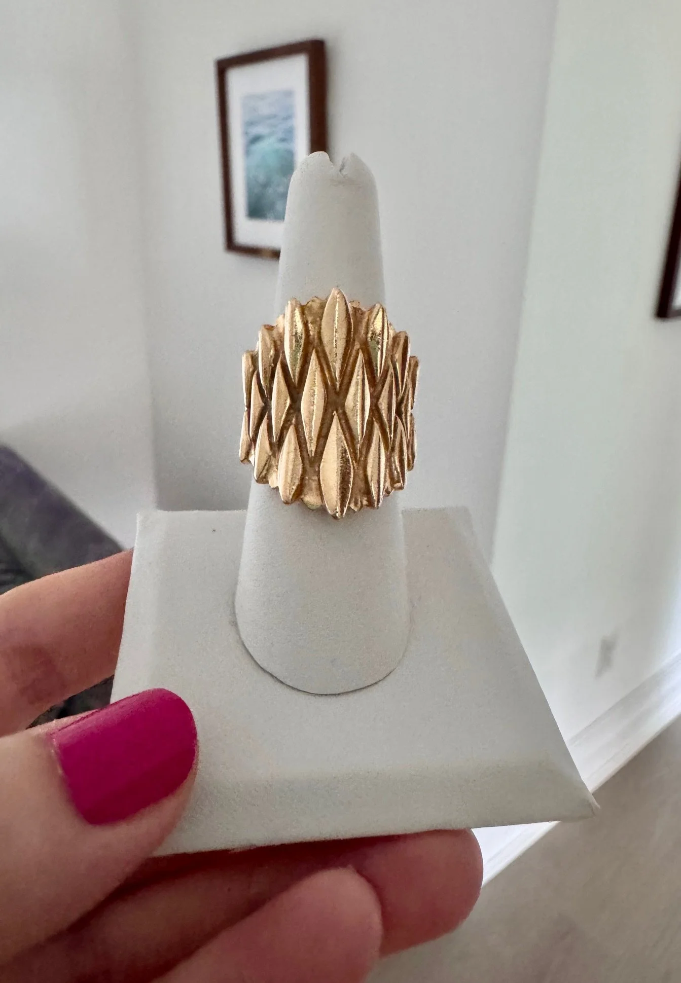 Vintage Gold Wide Statement Ring