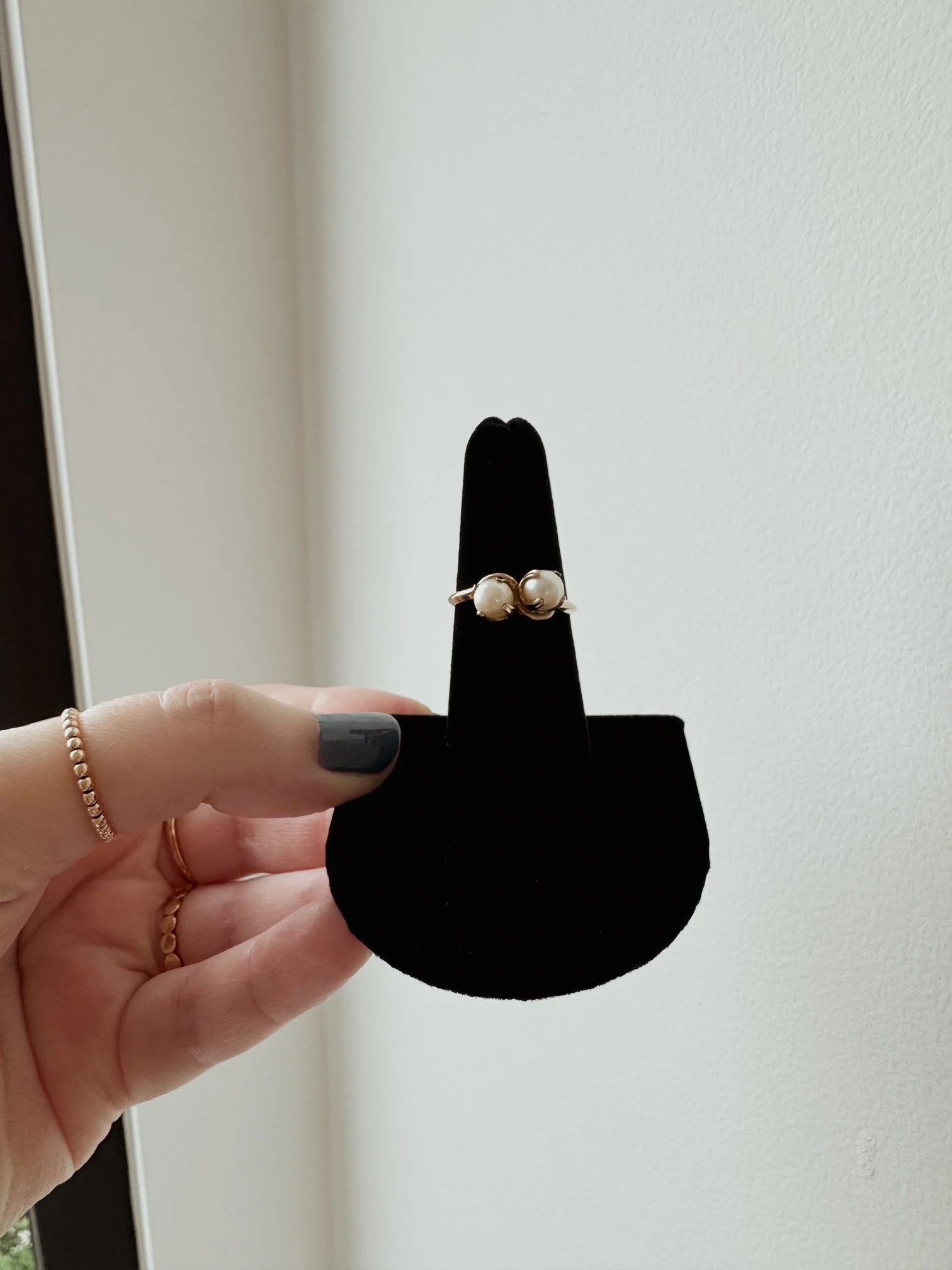 Vintage 10k GF Opal Toi et Moi Ring