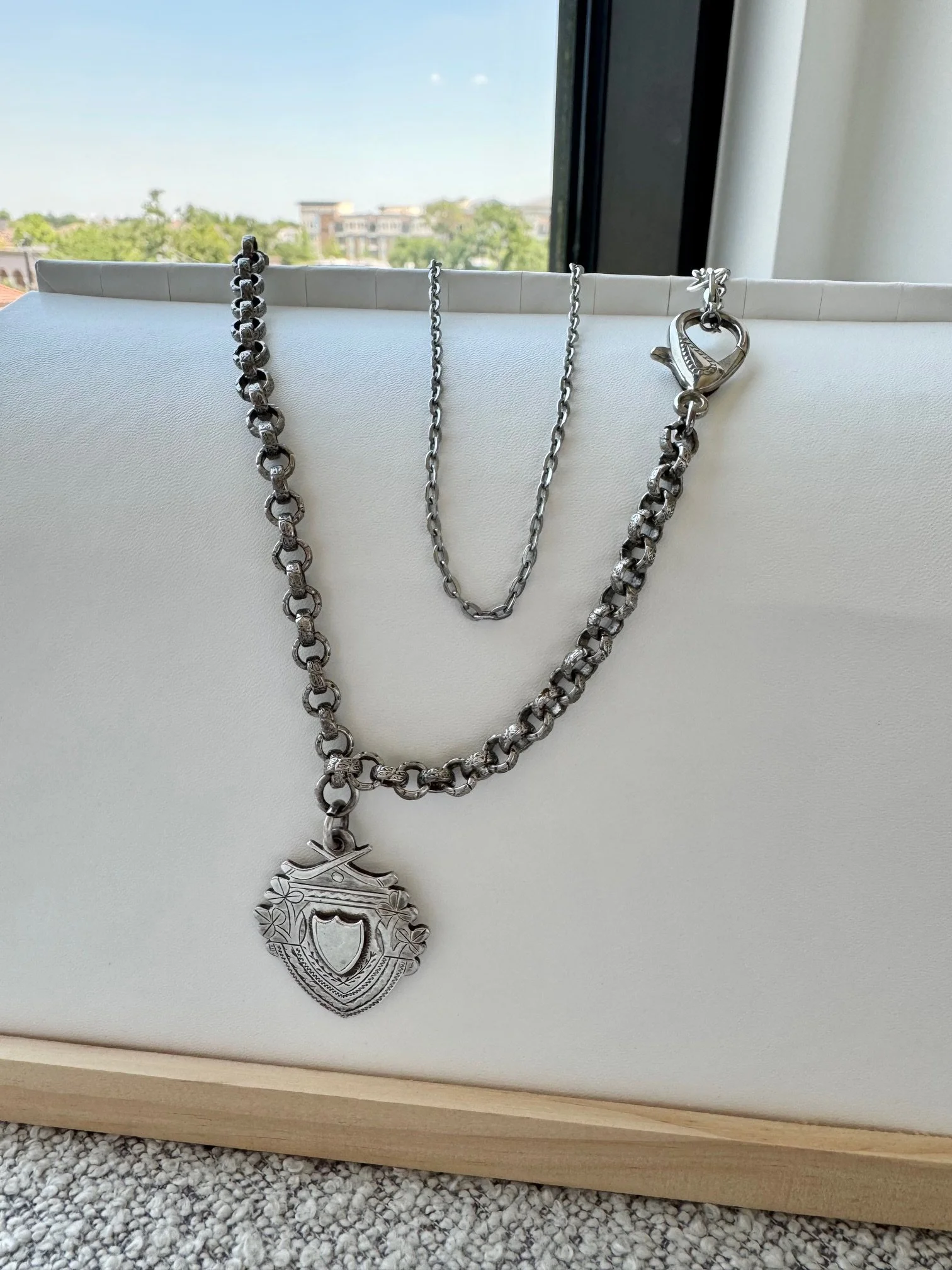 Vintage 1953 Sterling Silver Celtic Shield Necklace