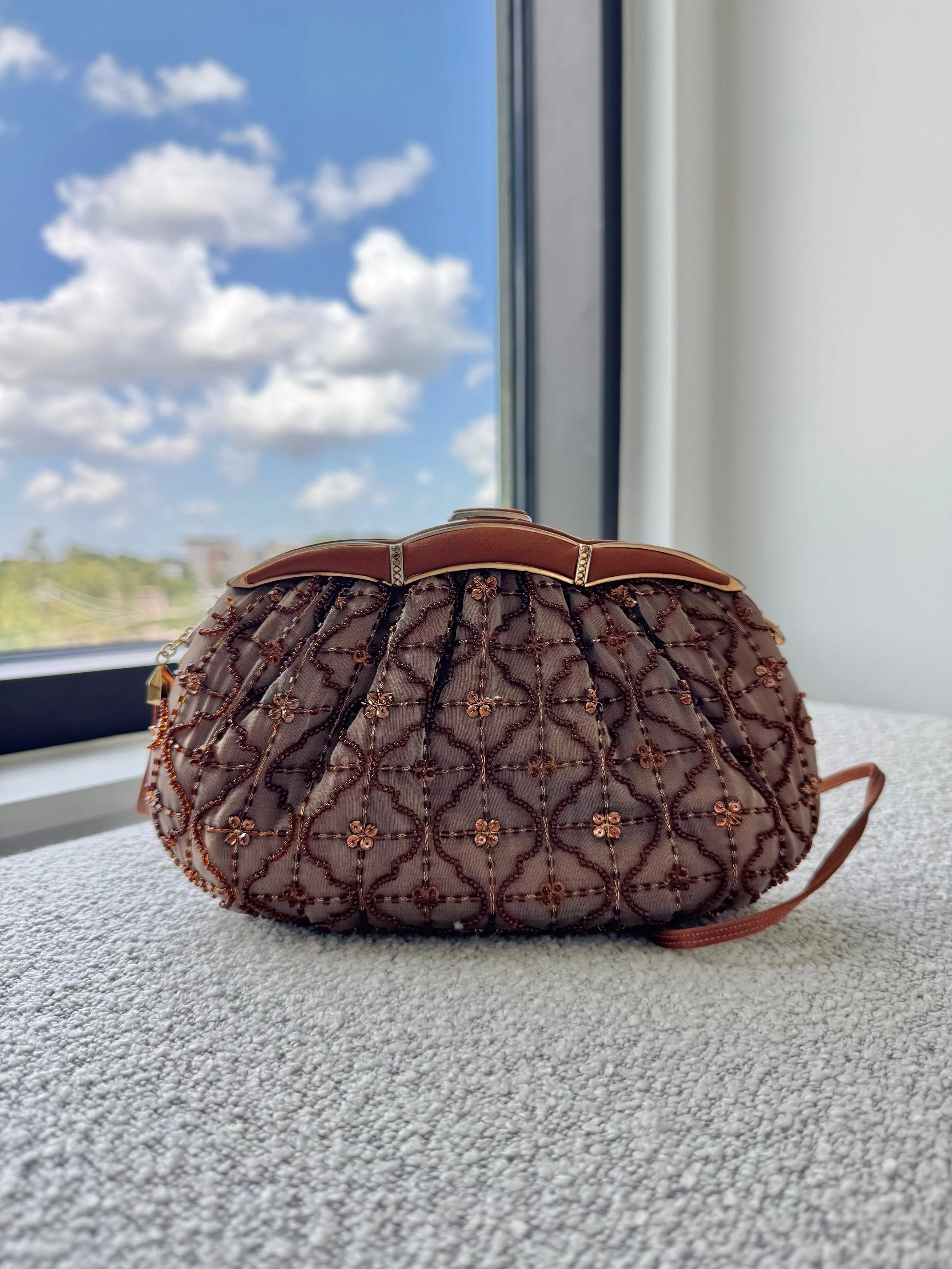 Judith Leiber Bronze Beaded Purse