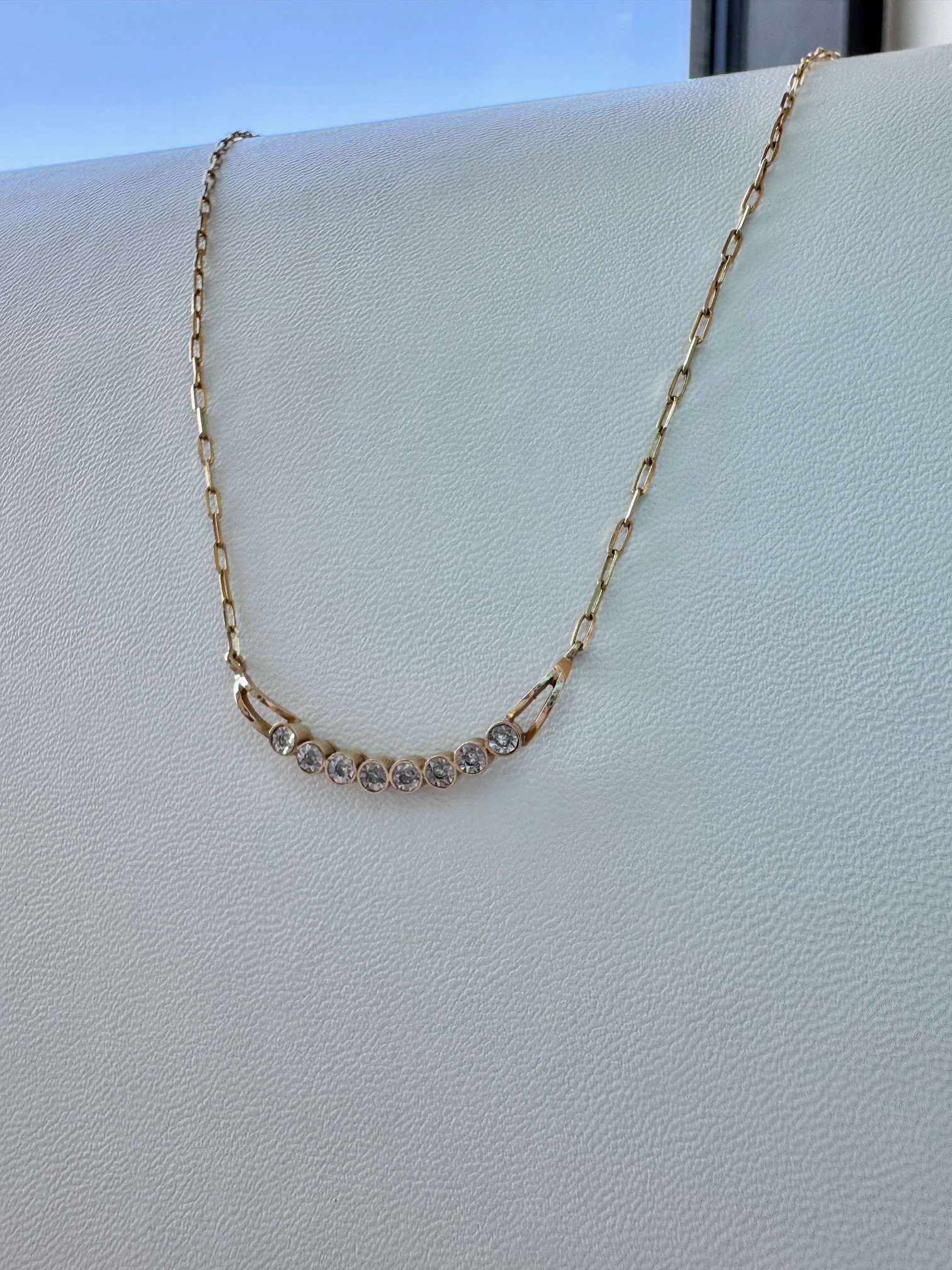 Curved Bar Diamond Necklace