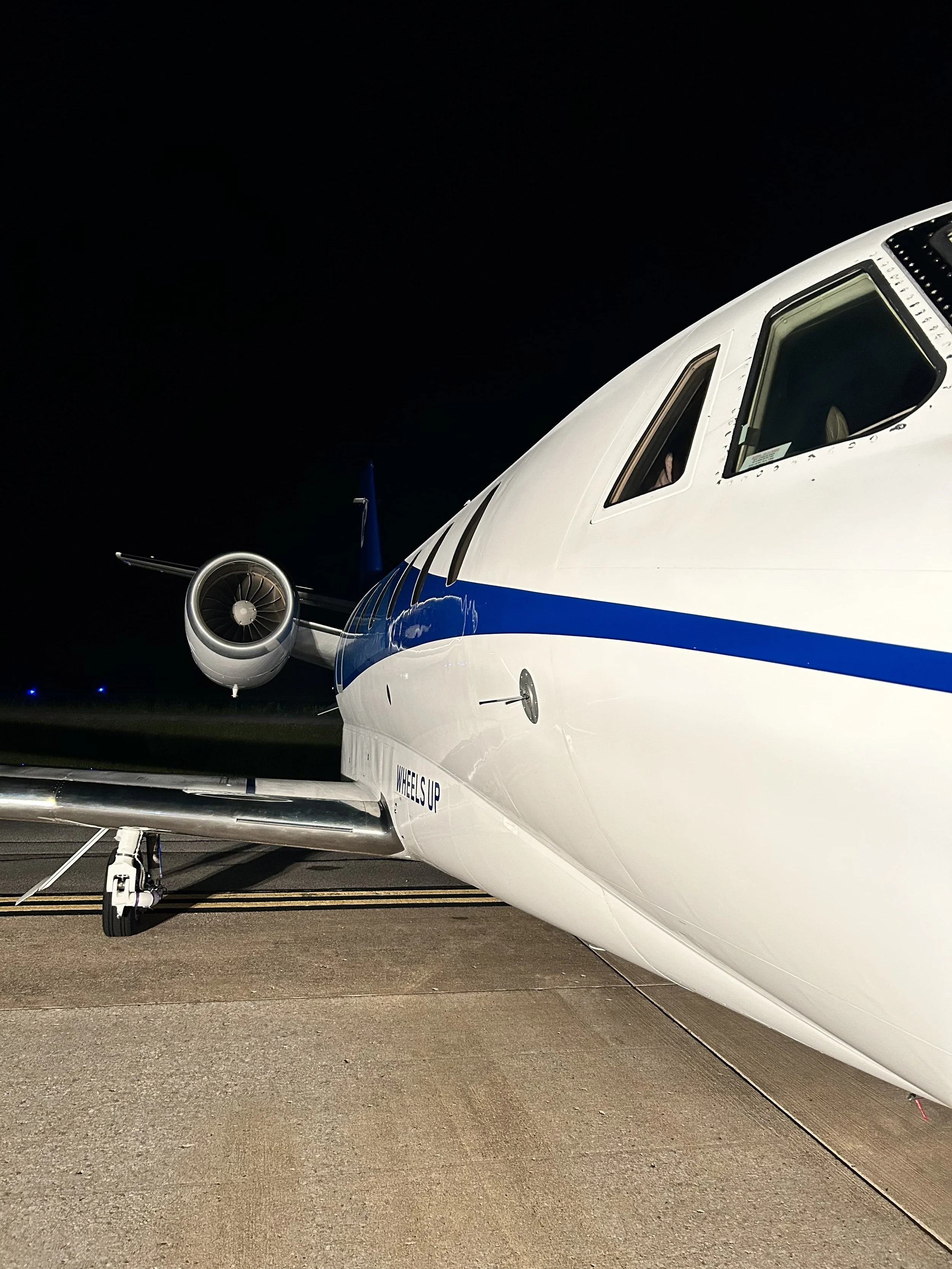 Wheels Up Cessna Citation XLS after being washed and polished by Pure Aviation Detailing at Johnson County Executive Airport in Olathe Kansas OJC KOJC