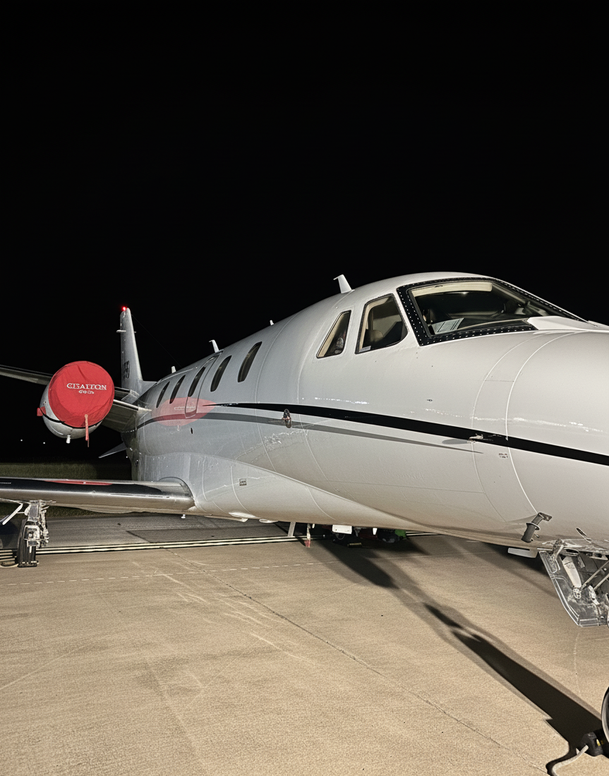Professional private jet detailed by Pure Aviation Detailing at XNA KXNA Northwest Arkansas Regional Airport in Highfill arkansas
