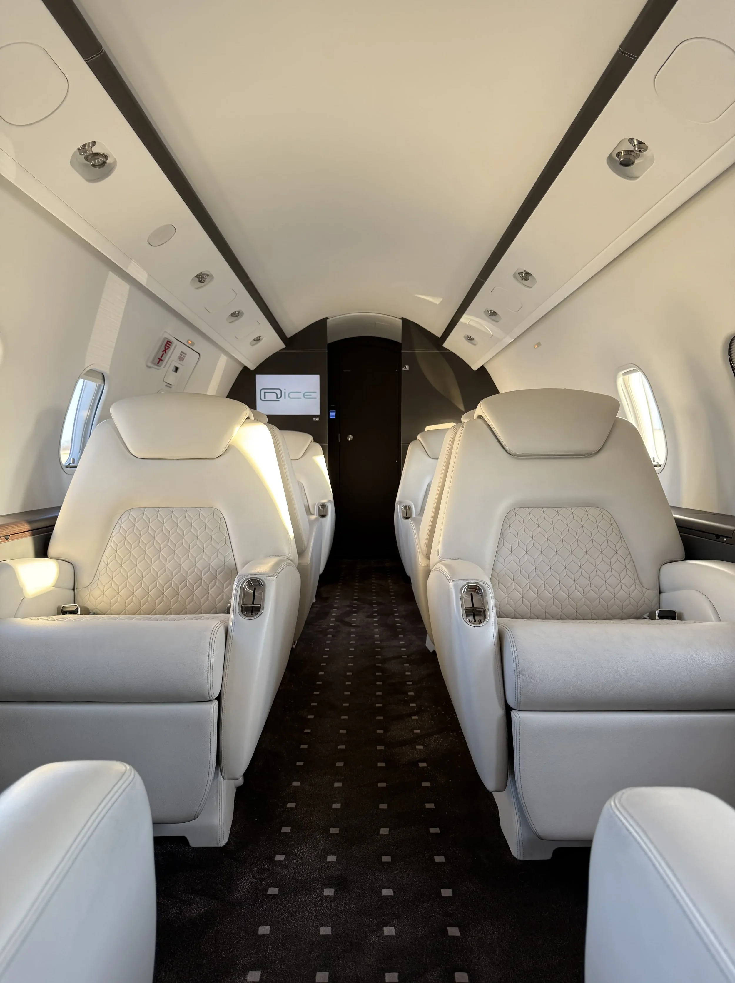 Interior of a private jet that was detailed at Tulsa International Airport in Tulsa Oklahoma KTUL TUL by Pure Aviation Detailing professional insured and certified aircraft detailers serving oklahoma