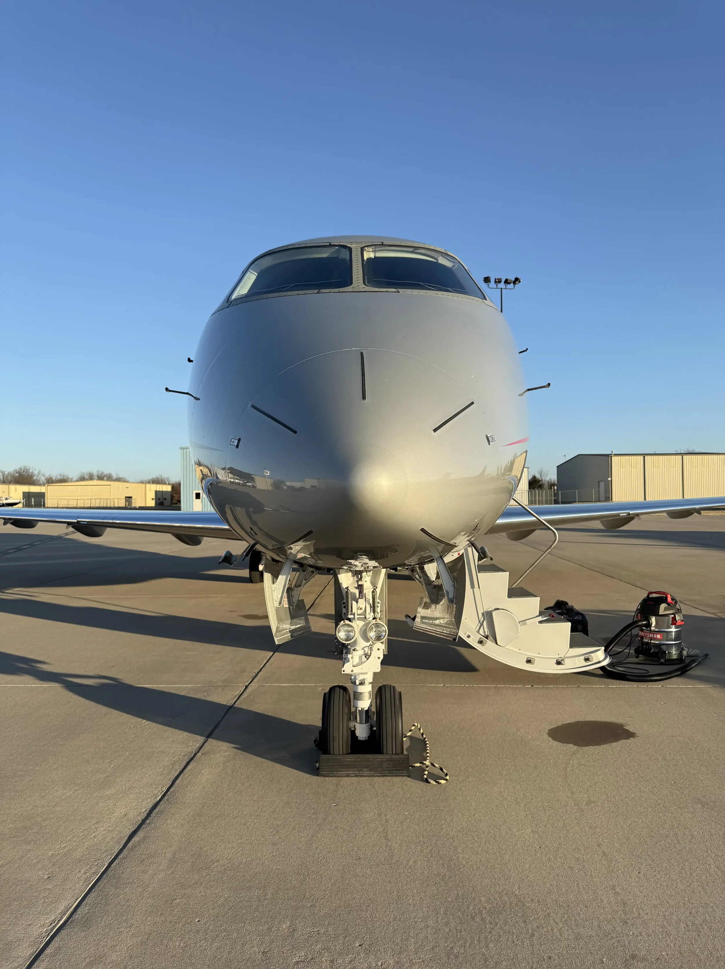 Vista Jet detailed by Pure Aviation Detailing inside and out professional results at KROG ROG in Rogers Arkansas at Rogers Executive Airport by Rogers' trusted aircraft detailing service.