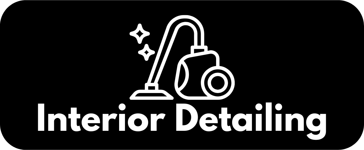 Icon of a vacuum cleaner with sparkle effects above it and the words 'Interior Detailing' indicating it is a service performed by Pure Aviation Detailing.