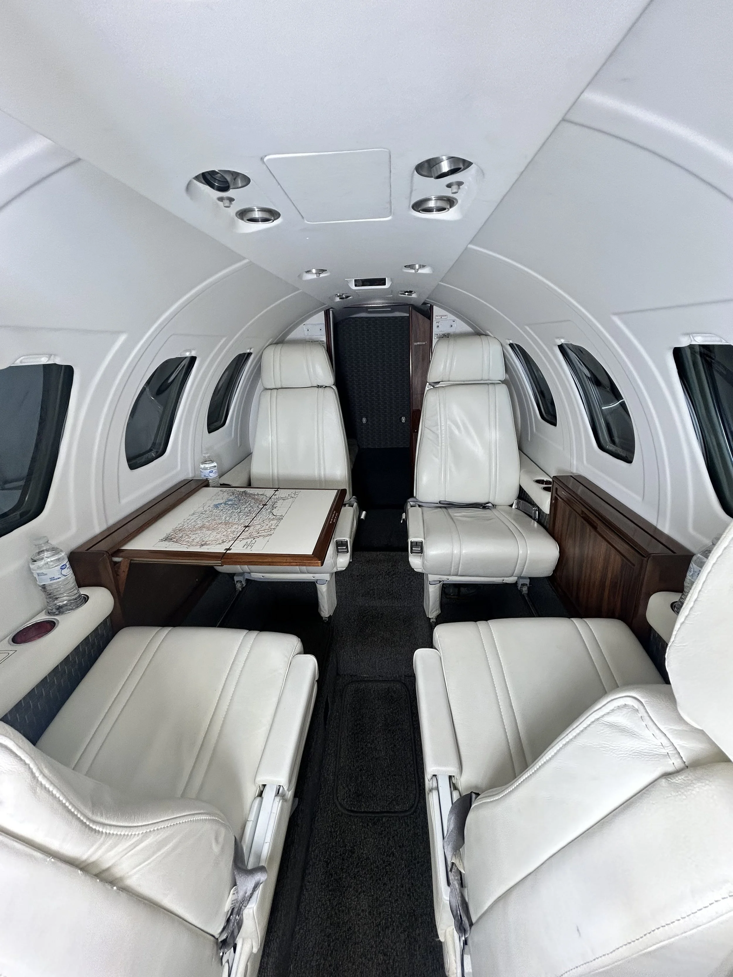 Interior of a Cessna Citation Jet detailed in Joplin Missouri at JLN KJLN Joplin Regional Airport aircraft detailing