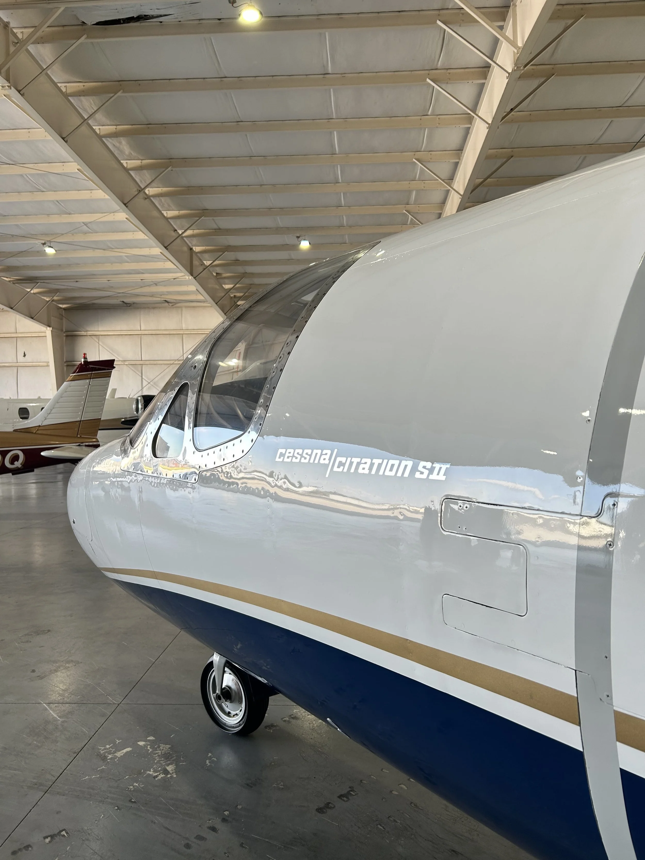aircraft detailing citation sii jet paint polishing and paint surface correction services in northwest arkansas at fayetteville airport asg at Drake Field by Pure Aviation Detailing