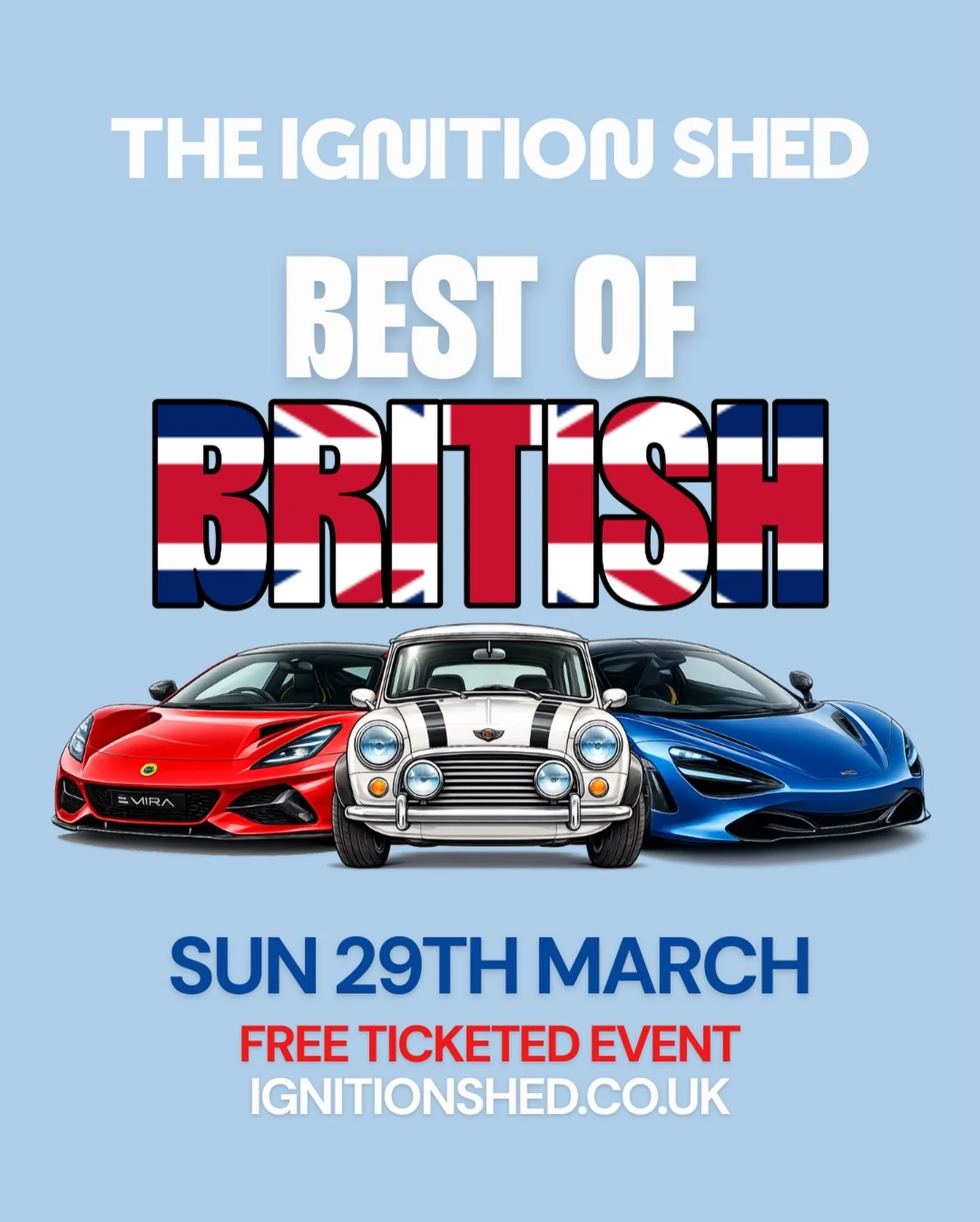Next Shed Social announced 🇬🇧

BEST OF BRITISH

A celebration of the best of British motoring &mdash; from classic icons to modern performance machines.

🏁 Show Car Display &ndash; British cars
🅿️ Visitor Parking &ndash; all cars welcome

Sunday 