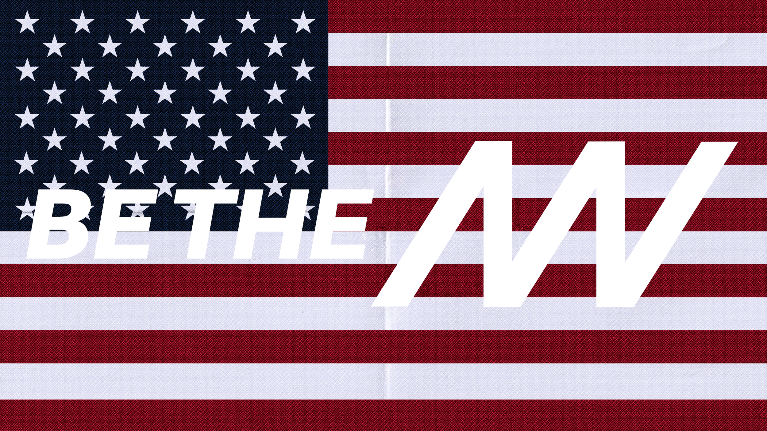 American flag background with the word "BE THE ENVY" in large white letters.