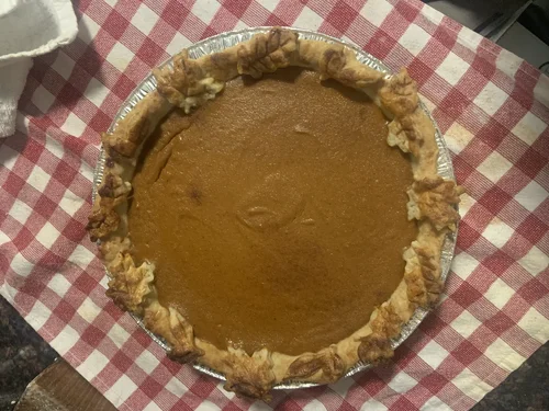 Pumpkin pie baked by Natalie