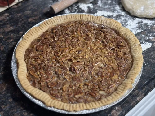 Pecan pie baked by Natalie
