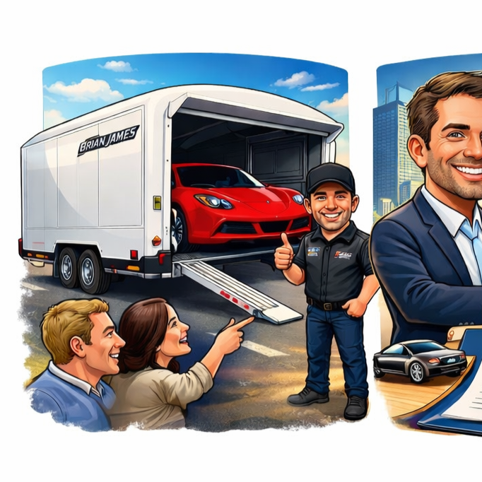 Oldtimer transport, supercars transport, gesloten transport, enclosed transport, gesloten trailer, vervoer van wagens voor particulieren