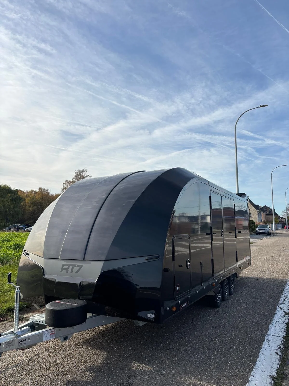 A brian james race transporter 7 trailer, black