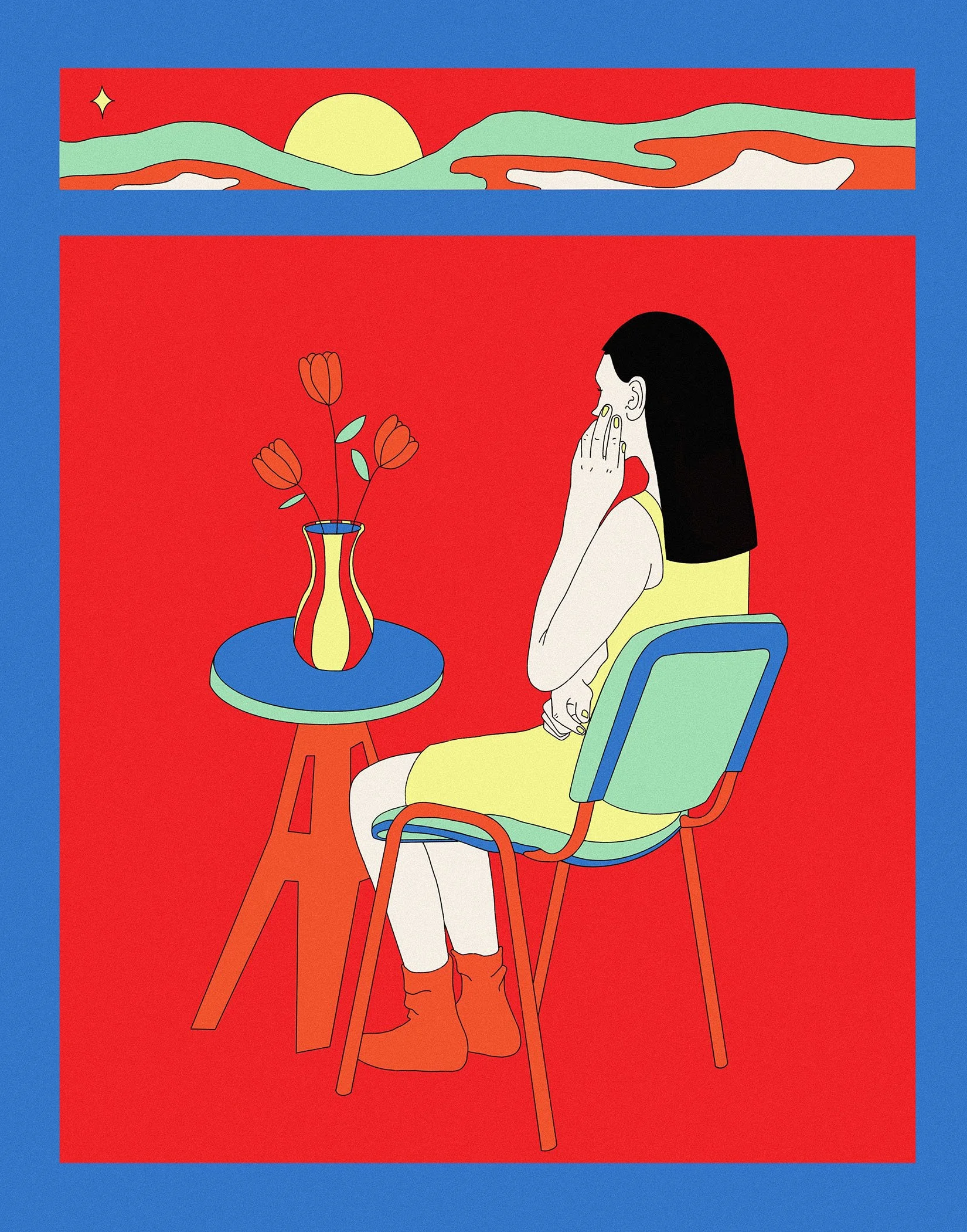 Deep Breaths - Limited Edition Screen Print, 2021, 14"x11"