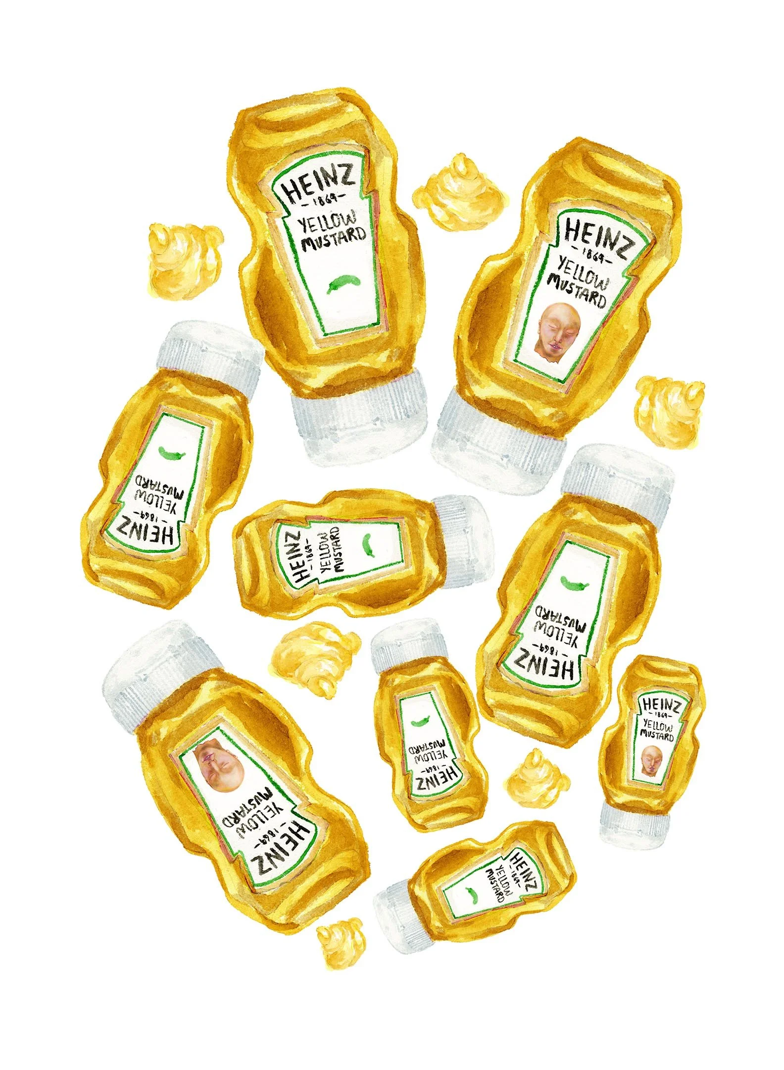 Choice of Condiment Pt.2 - Watercolor Mixed Media, 2016, 22"x30"