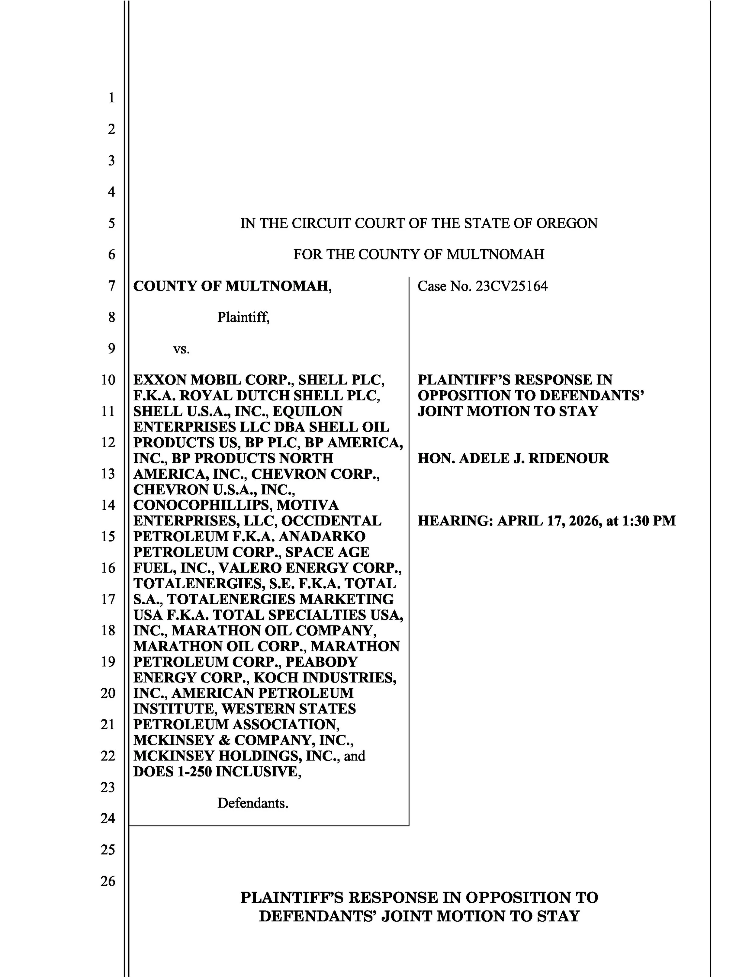 County Implores Court to Stay the Course, Not the Case