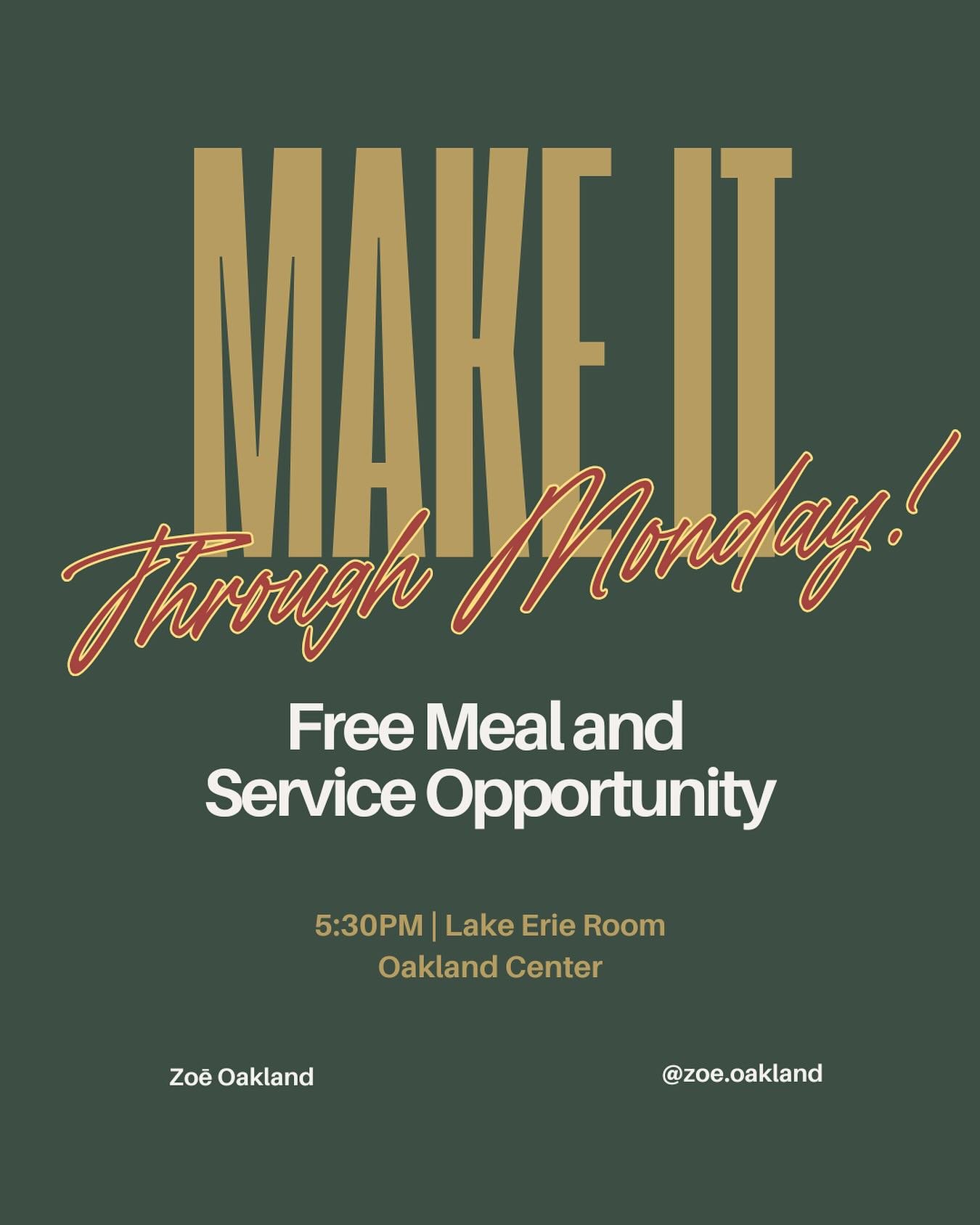 Mondays suck&hellip;but free food makes them better!

Join us at 5:30pm for a free hot meal and a chance to make a difference.

We will be making tie blankets for refugee families and enjoying time in community!

#zoe #makeadifference #community