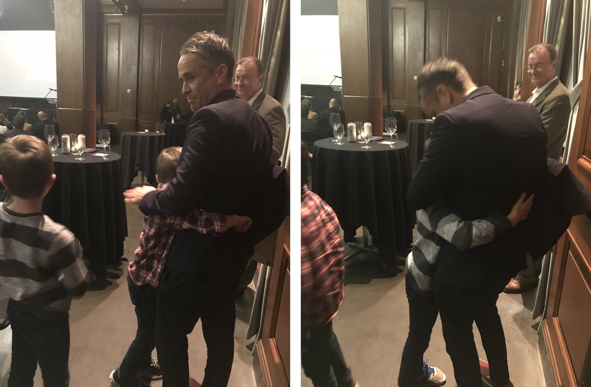 Robert Thomas, AIA. Design Director at VInes architecture receiving the Kamphoefner Prize at the NC AIA Awards banquet.