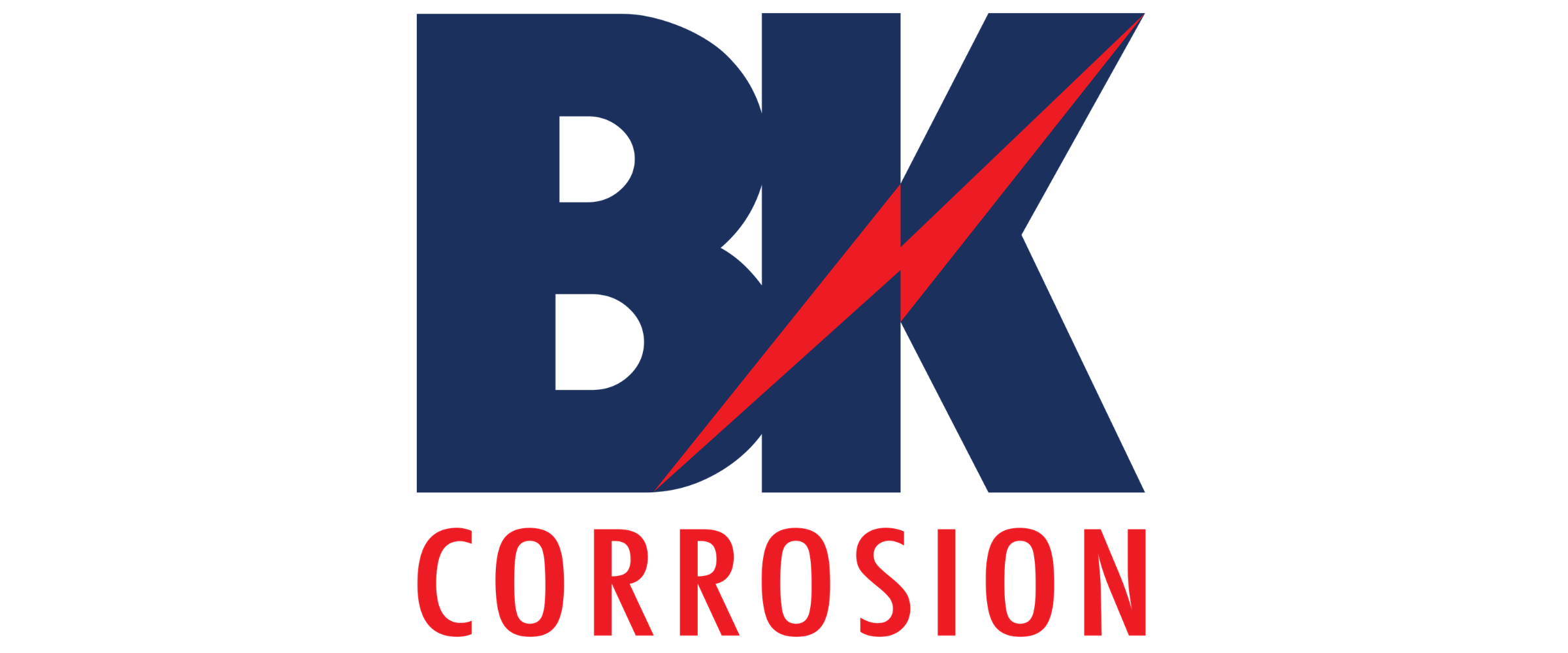 Logo of BEX Corrosion featuring bold blue letters with a red lightning bolt and red text below.
