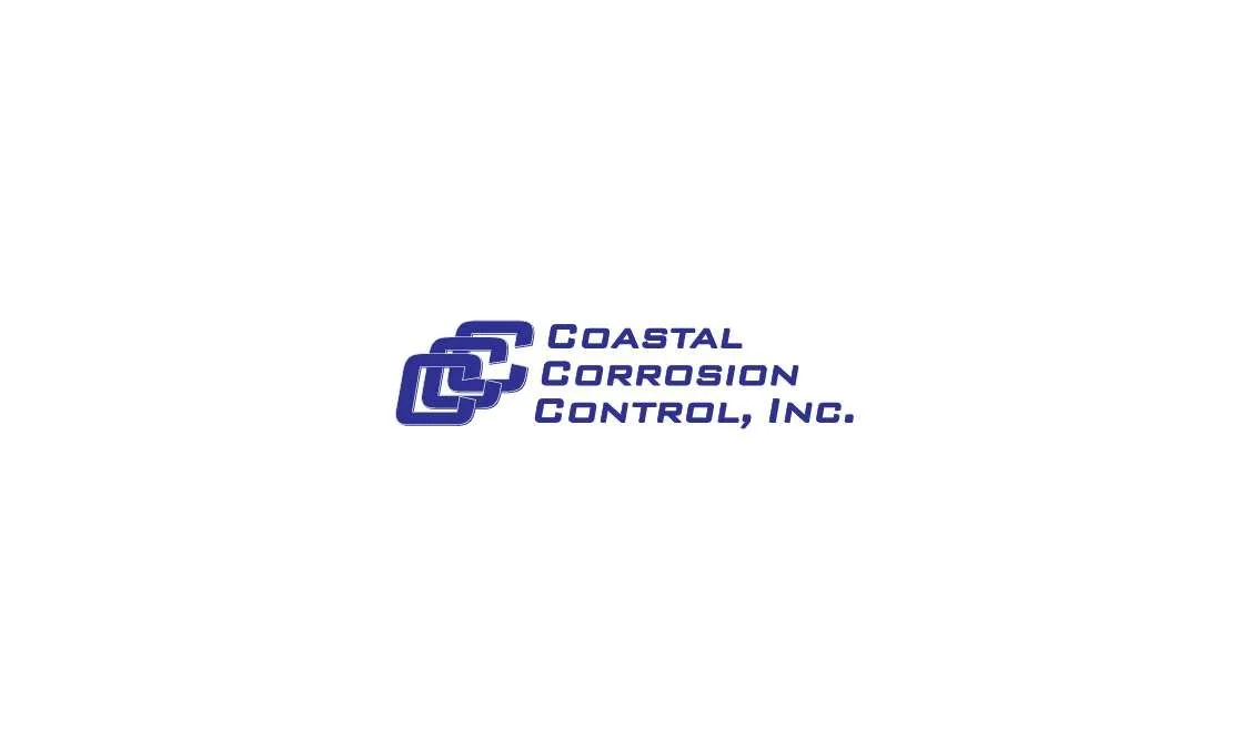 Logo for Coastal Corrosion Control, Inc., with stylized interconnected chains in blue.