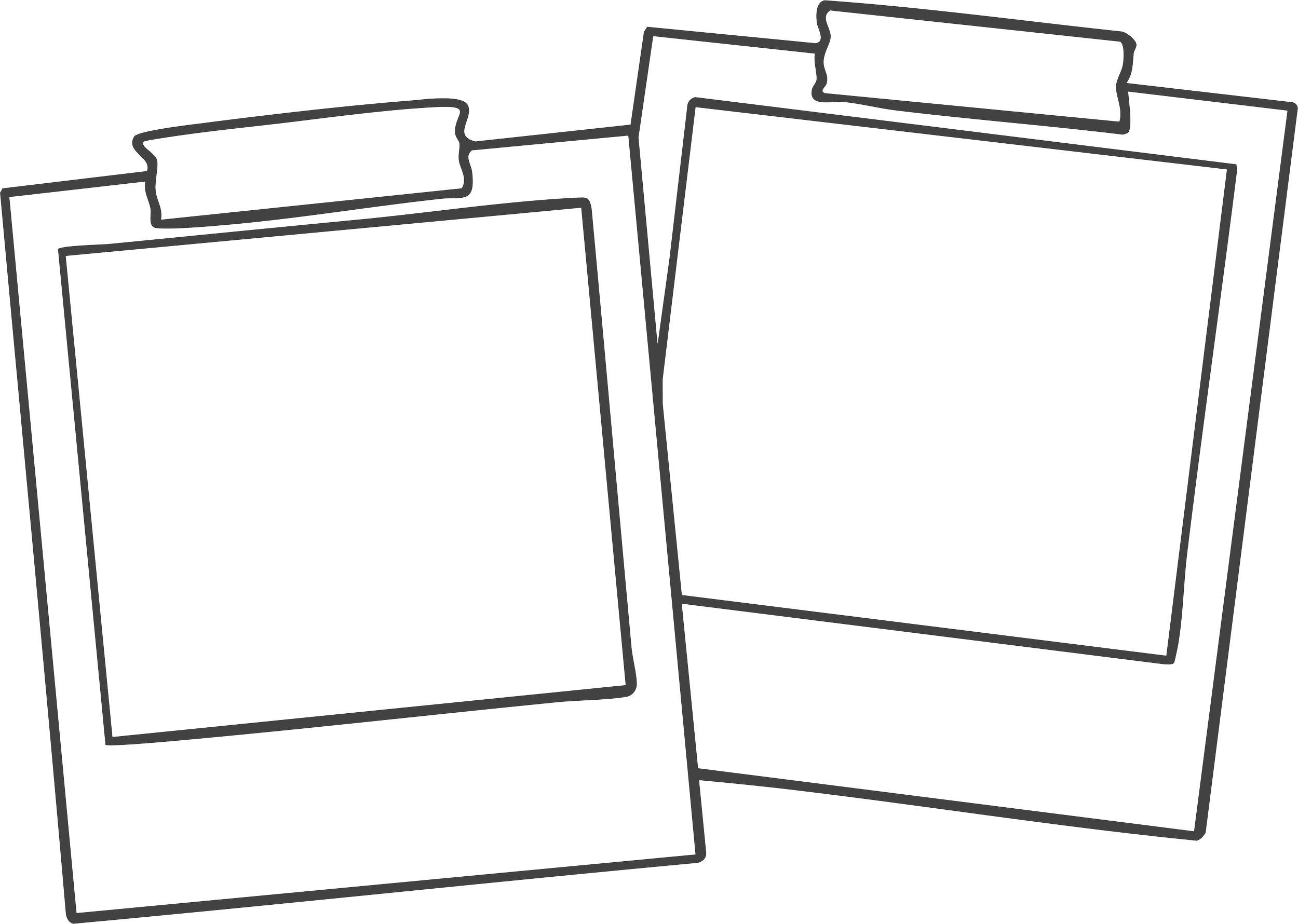 hand drawn brand illustration of polaroids for dot creative, a social media management agency