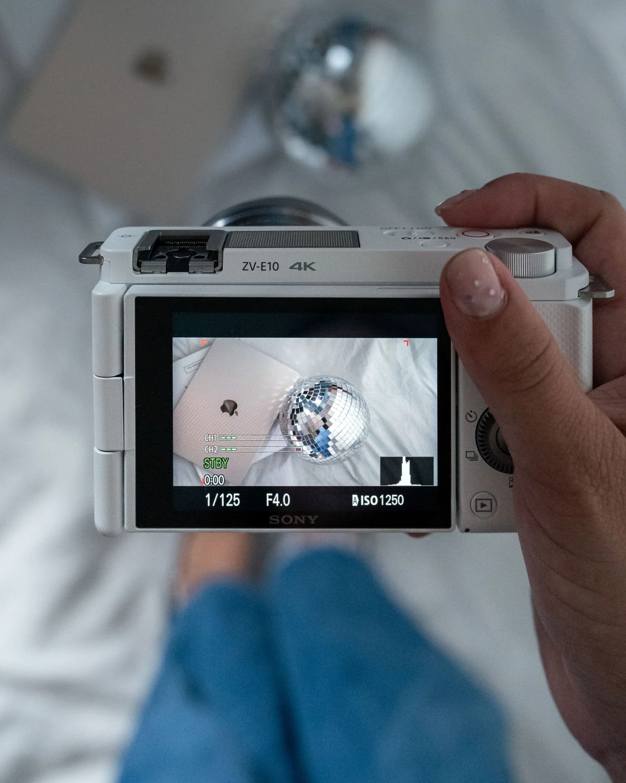 Behind-the-scenes shot of Dot Creative’s content creation process using a Sony camera