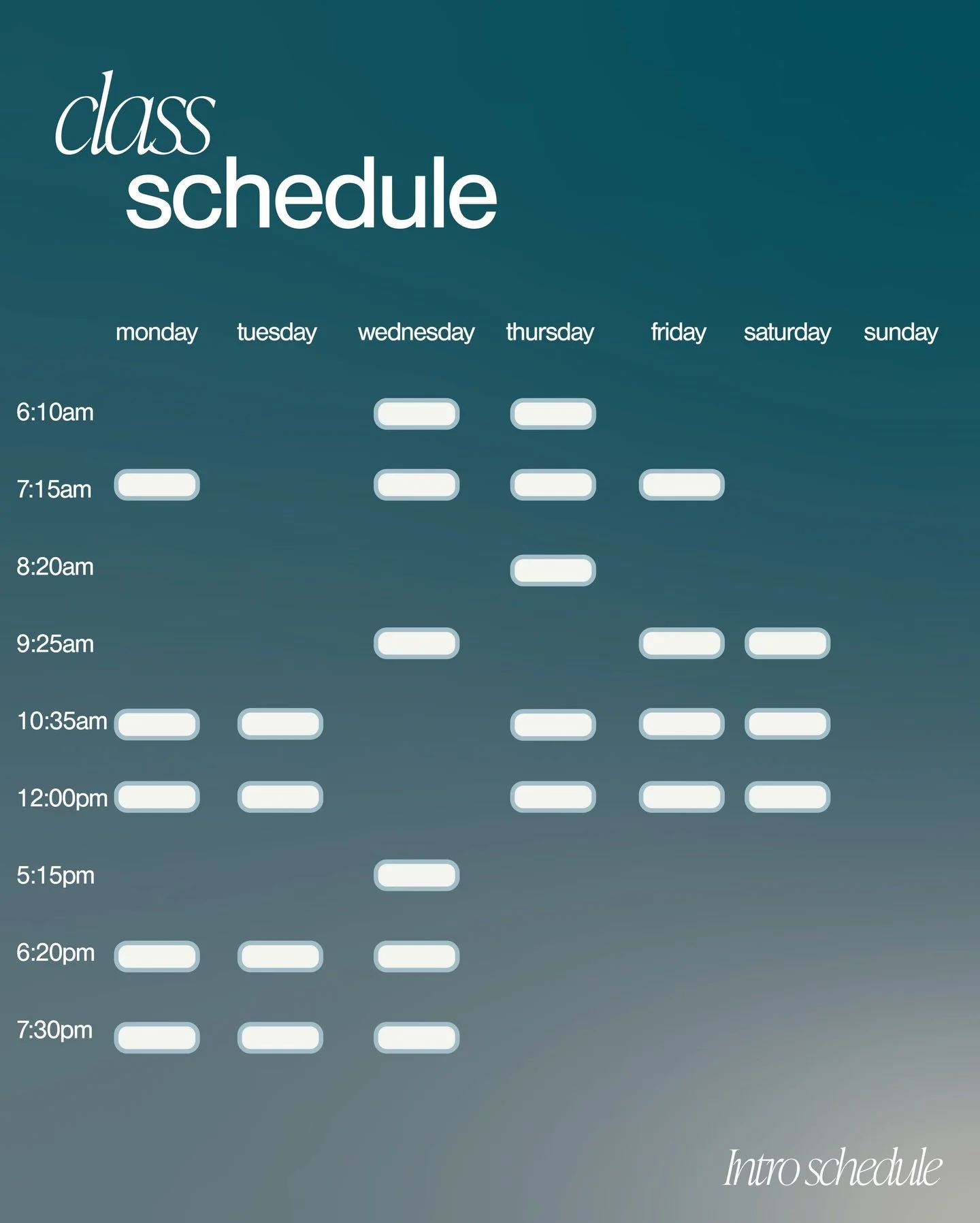 Your movement era begins December 8th.
We&rsquo;re starting with an intro schedule through January 5th.
Book your Reformer classes now in our app.

Open to everyone. No club membership needed &mdash; yet, full lounge access for a little apr&eacute;s 