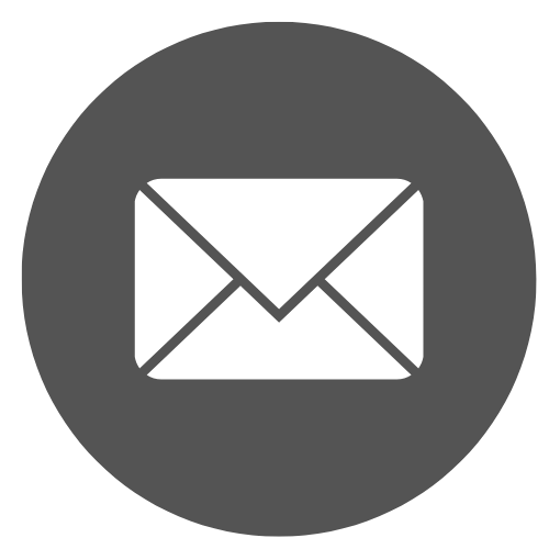 Icon of an envelope inside a dark gray circle, representing email or messaging.