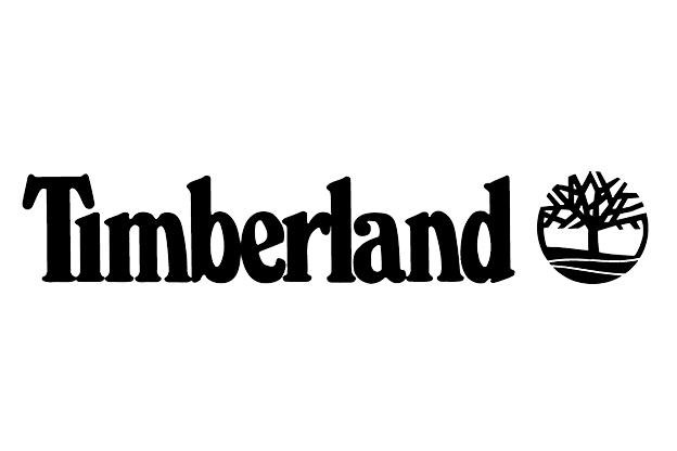 Timberland logo with stylized tree icon on the right