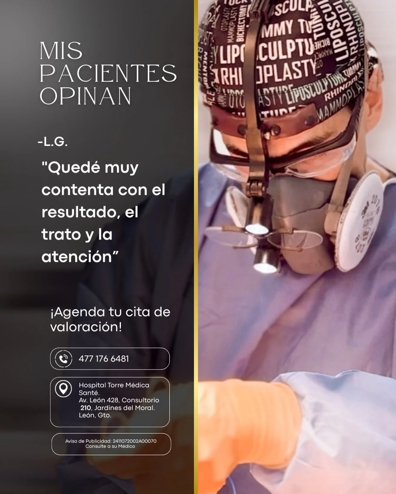 Dr. Luis Gerardo Garc&iacute;a Moreno | Cirujano Pl&aacute;stico Reconstructivo
Especialista en Cirug&iacute;a Facial y Corporal.
Innovaci&oacute;n en Tratamientos Avanzados con Tecnolog&iacute;a 
Redefiniendo la belleza con pasi&oacute;n y precisi&o