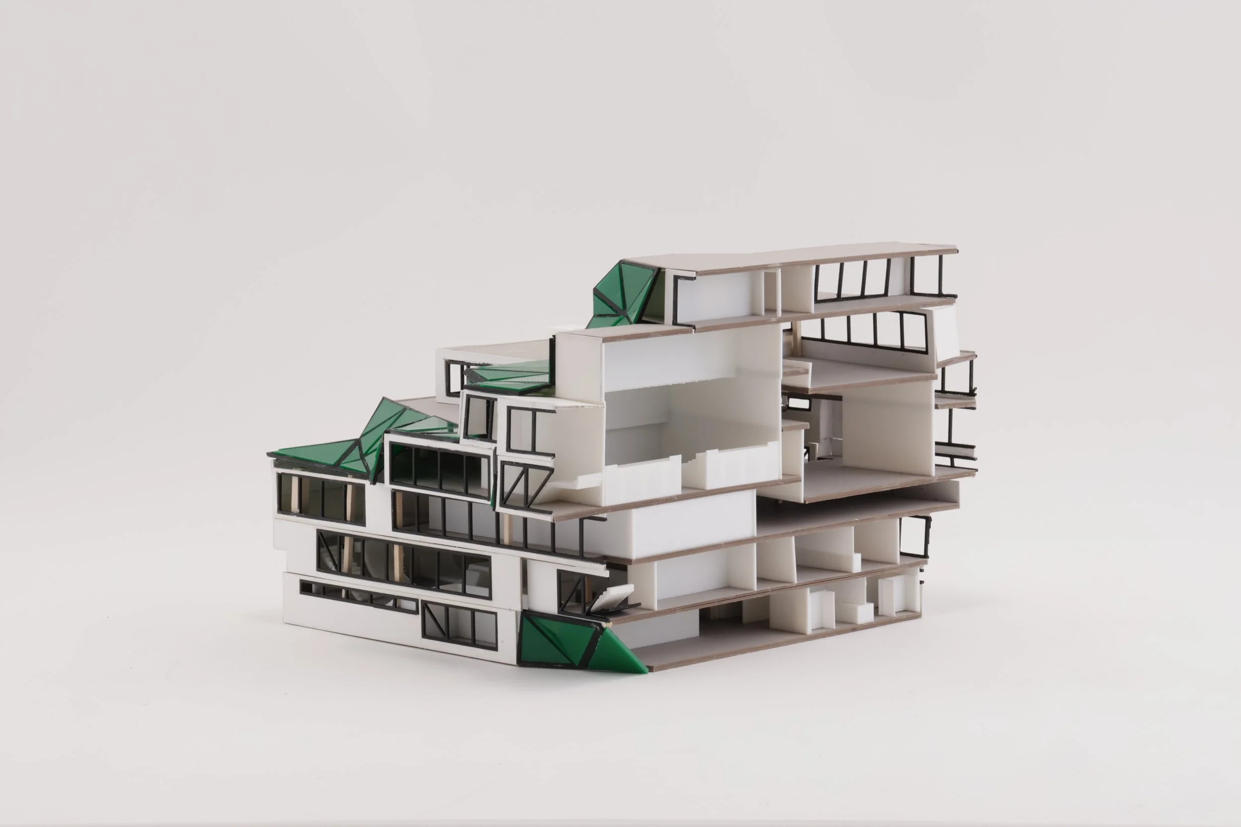 Image of recreation center doll house model north view interior 