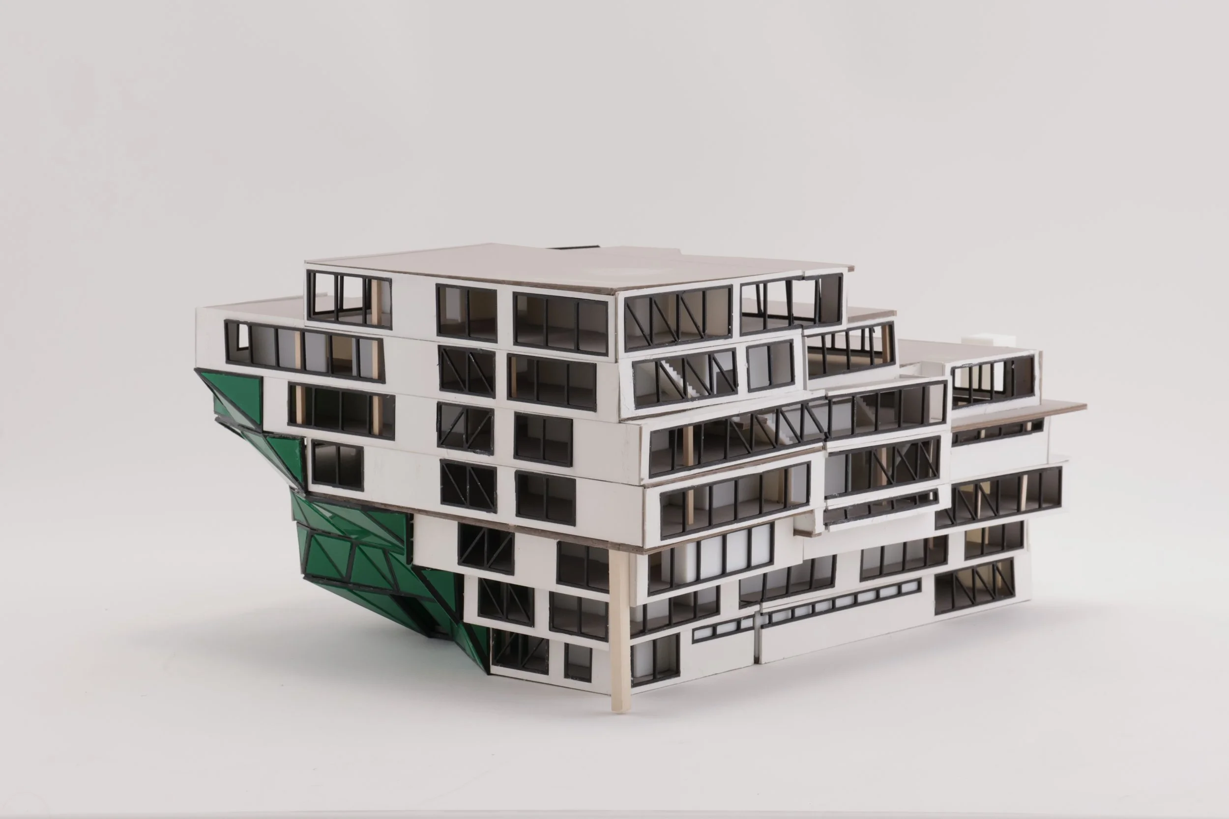 Image of recreation center doll house model south corner facade